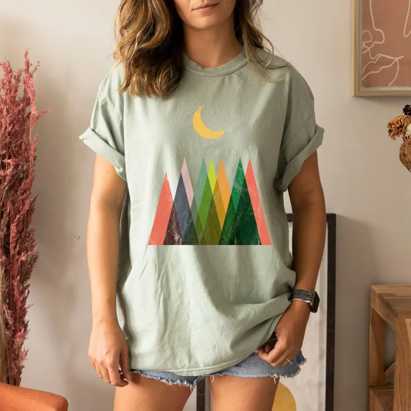 Abstract Mountains And Moon Silhouette Comfort Colors Tshirt sold by Refinery Number One