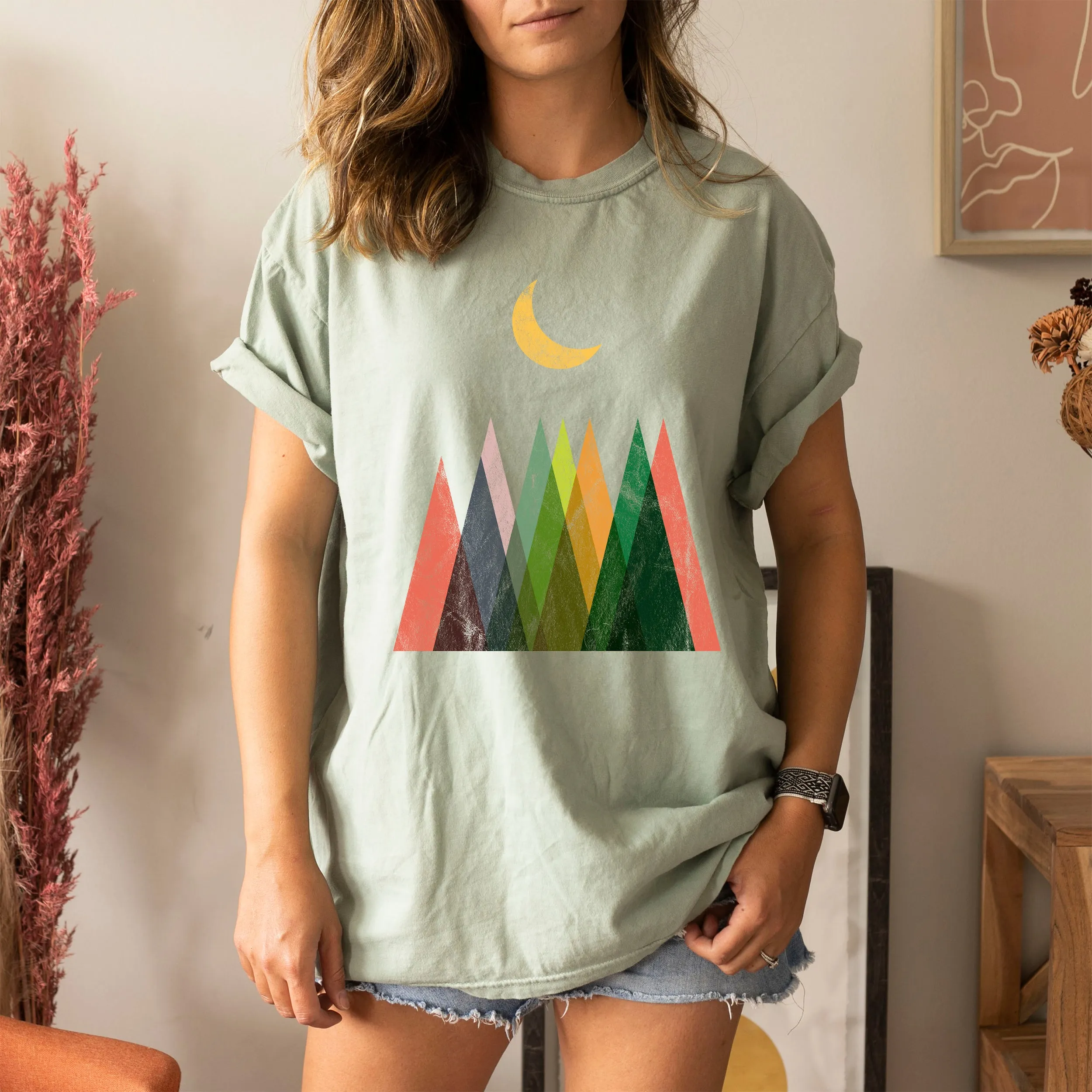 Abstract Mountains And Moon Silhouette Comfort Colors Tshirt sold by Refinery Number One