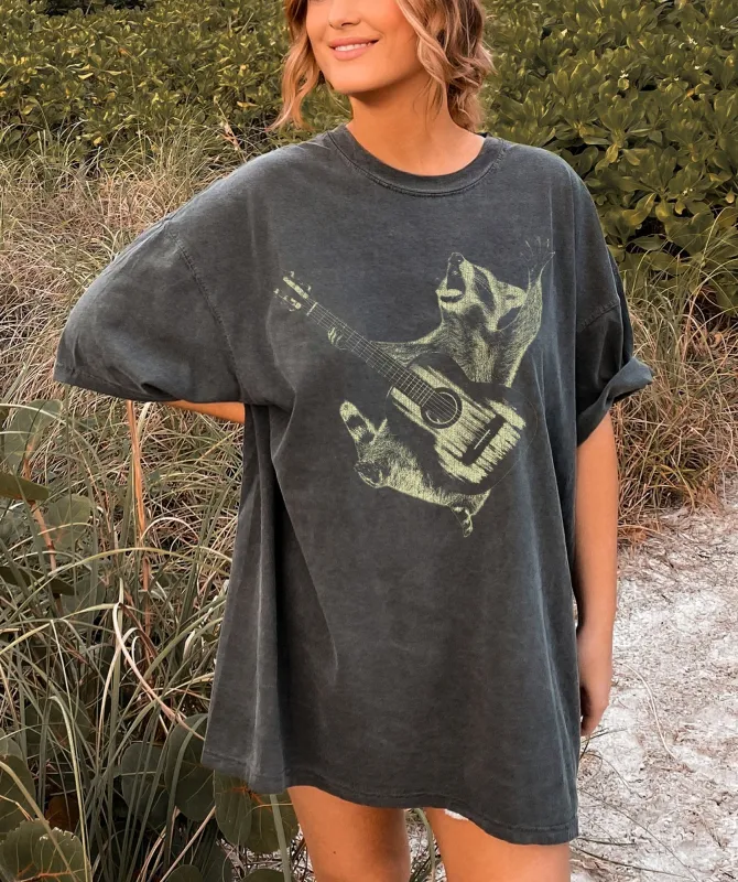 Singing Raccoon Music Comfort Colors Tshirt sold by Refinery Number One