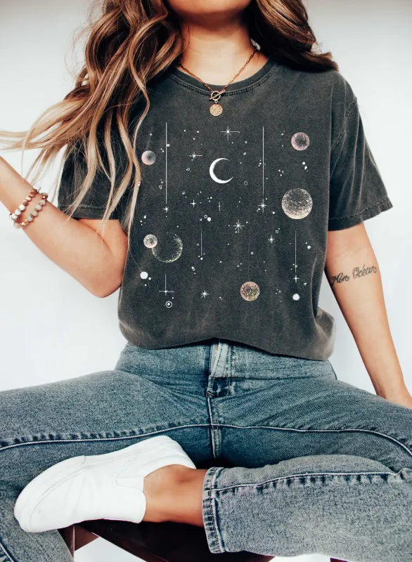 Sun, Moon and Stars Celestial Comfort Colors Tshirt made by Refinery Number One