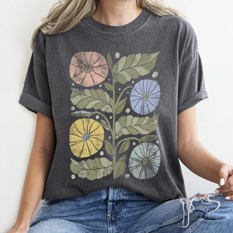 Boho Folk Art Chic Flower Comfort Colors Tshirt sold by Refinery Number One