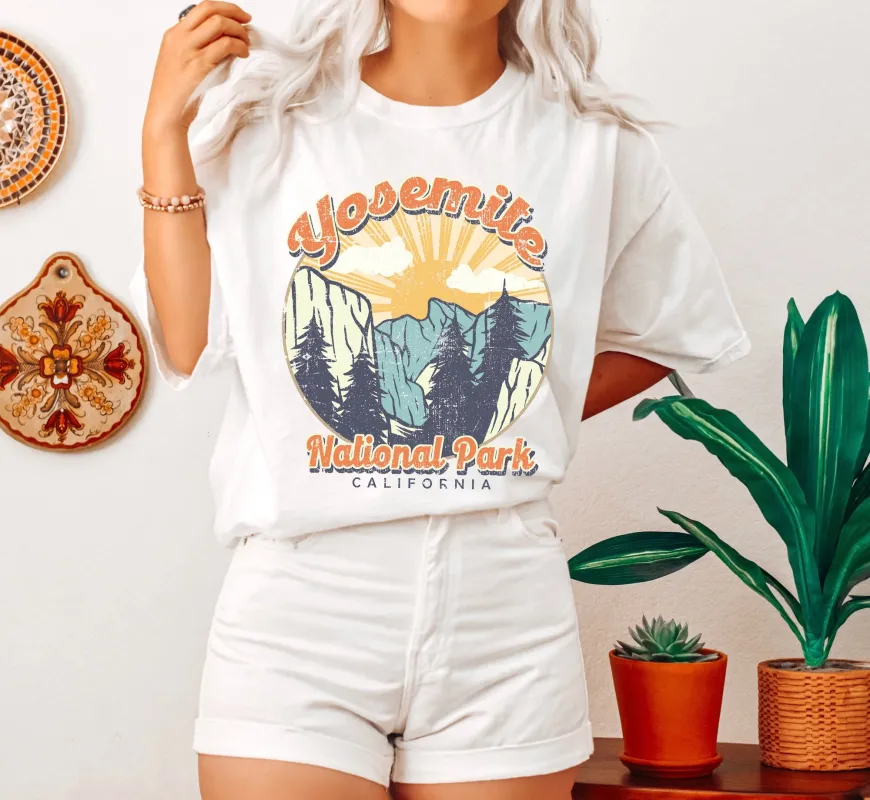 Yosemite National Park Retro Comfort Colors Tshirt sold by Refinery Number One