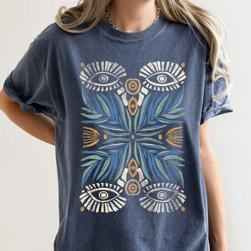 Boho Folk Art Vintage Mystical Floral Comfort Colors Tshirt sold by Refinery Number One