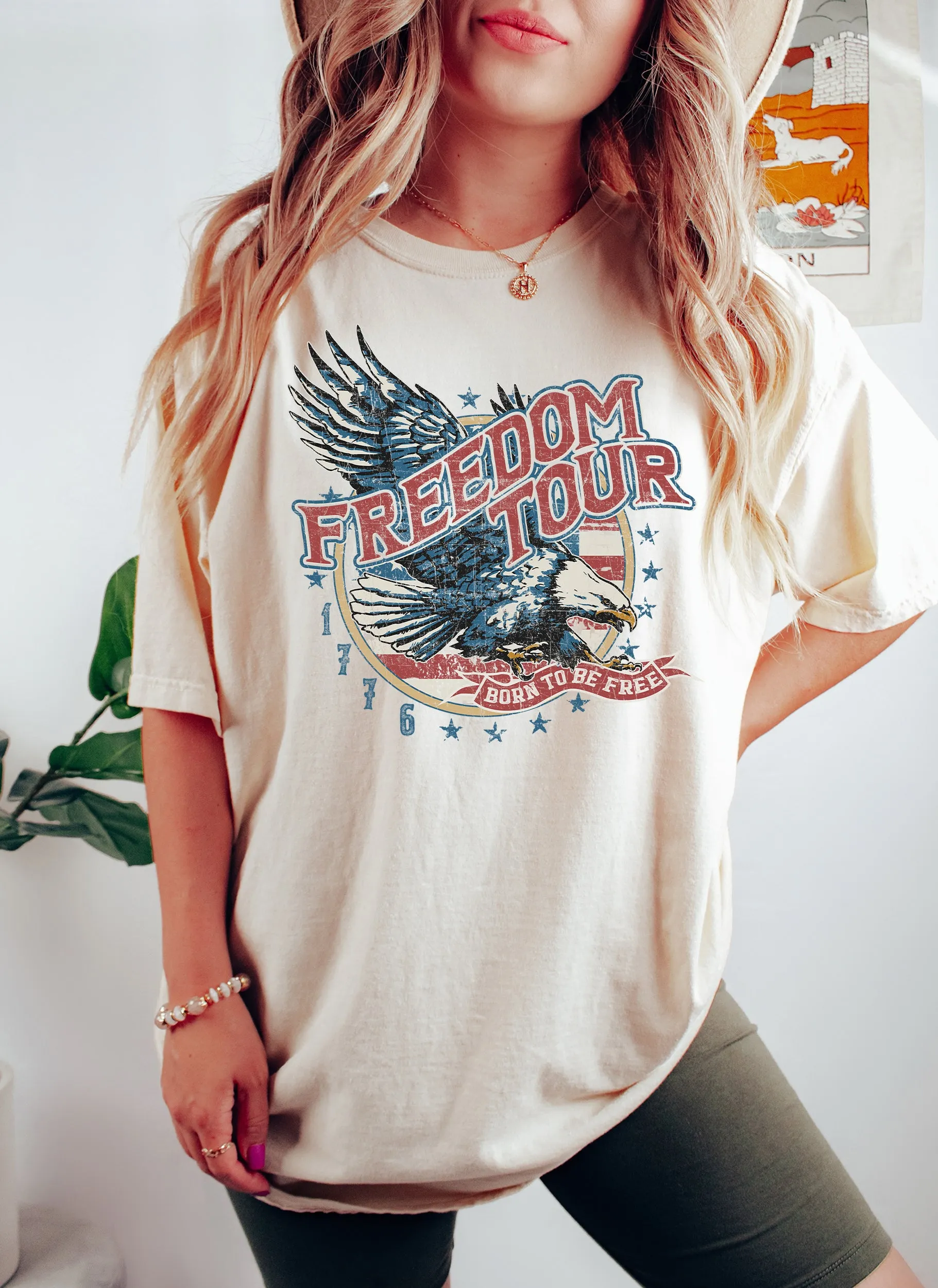 Freedom Tour Vintage Patriotic Comfort Colors Tshirt sold by Refinery Number One