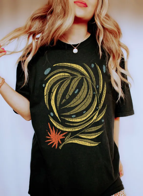 Boho Abstract Ferns Vintage Comfort Colors Tshirt sold by Refinery Number One