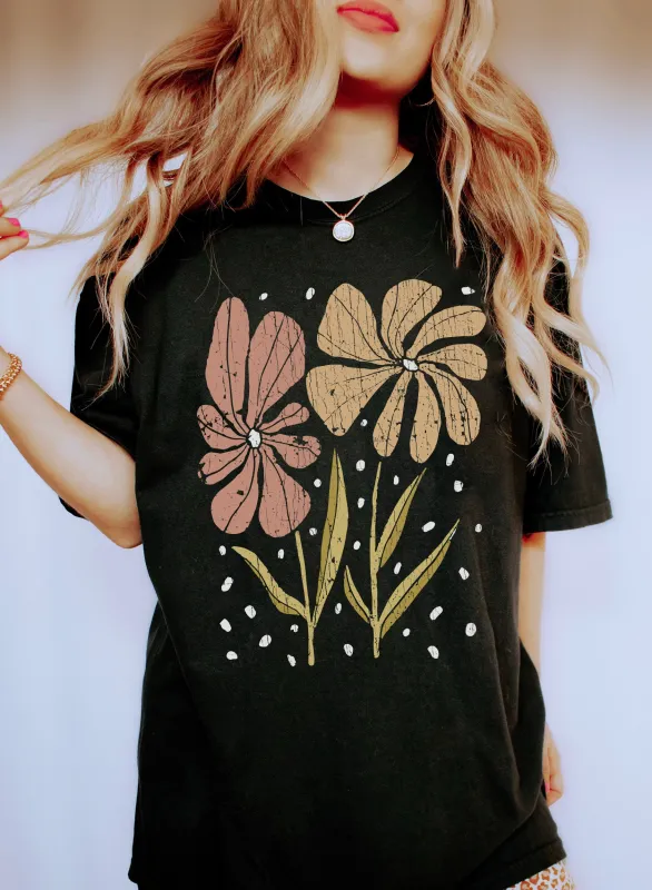 Boho Floral Wildflower Vintage Comfort Colors Tshirt sold by Refinery Number One