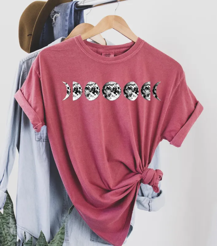 Moon Phases Celestial Comfort Colors Tshirt made by Refinery Number One
