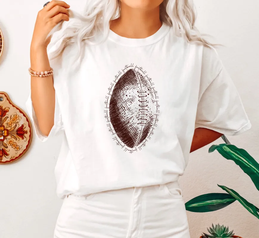 Football Lovers Sports Art Comfort Colors Tshirt made by Refinery Number One
