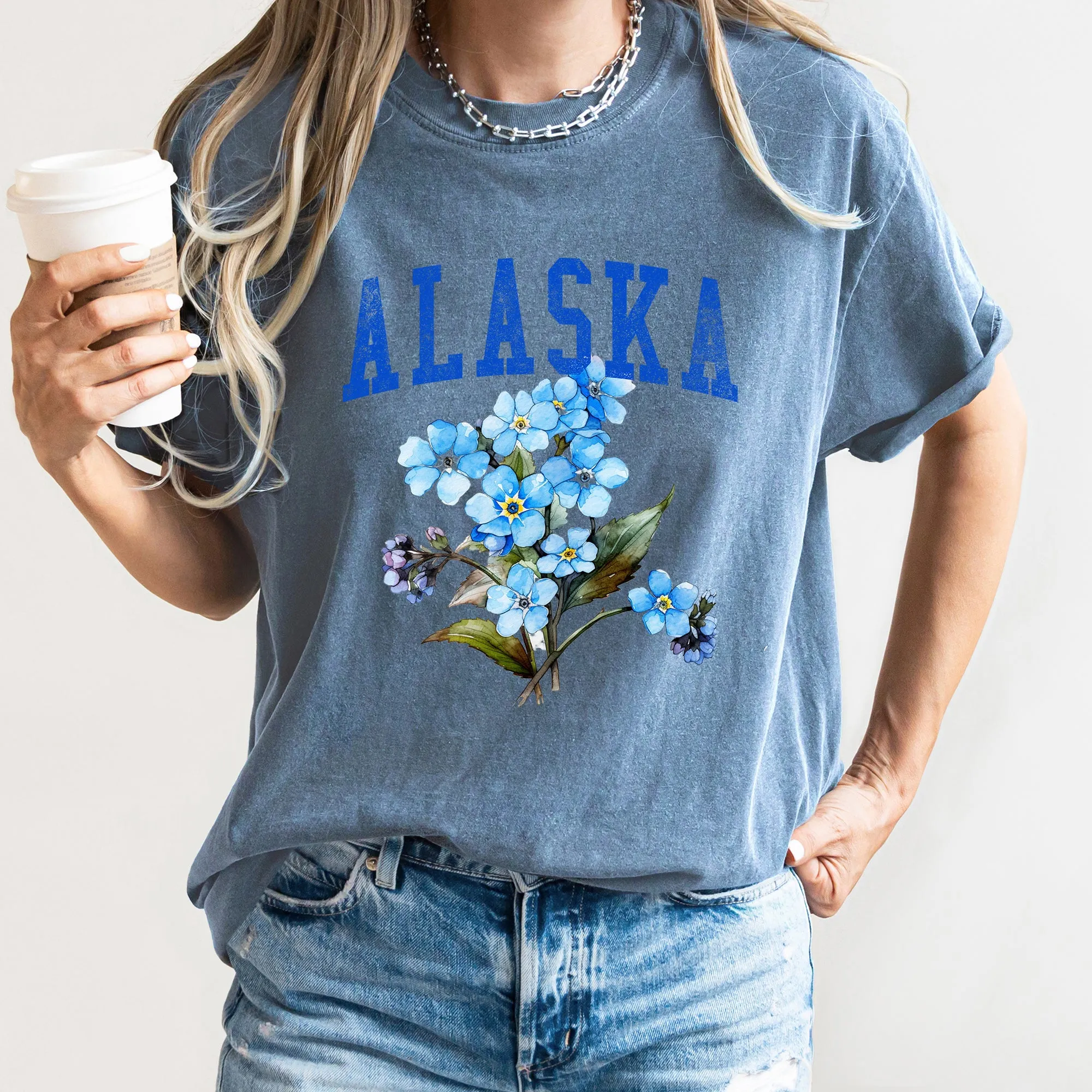 Alaska State Flower Comfort Colors Tshirt sold by Refinery Number One product image thumbnail 3