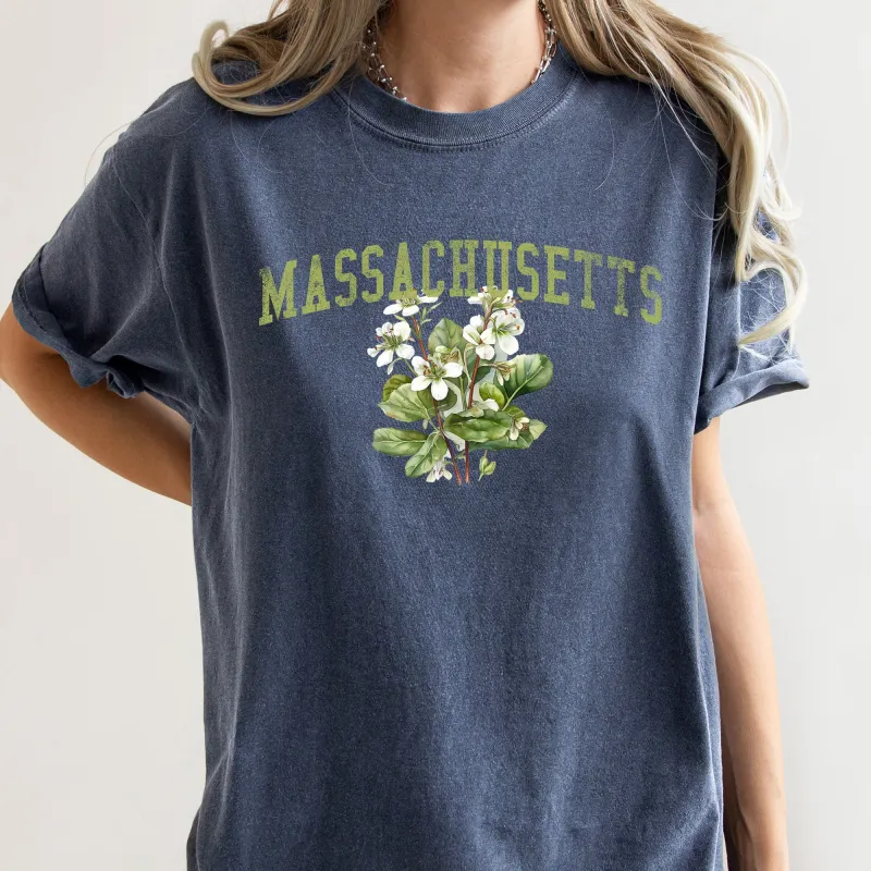 Massachusetts State Flower Comfort Colors Tshirt sold by Refinery Number One