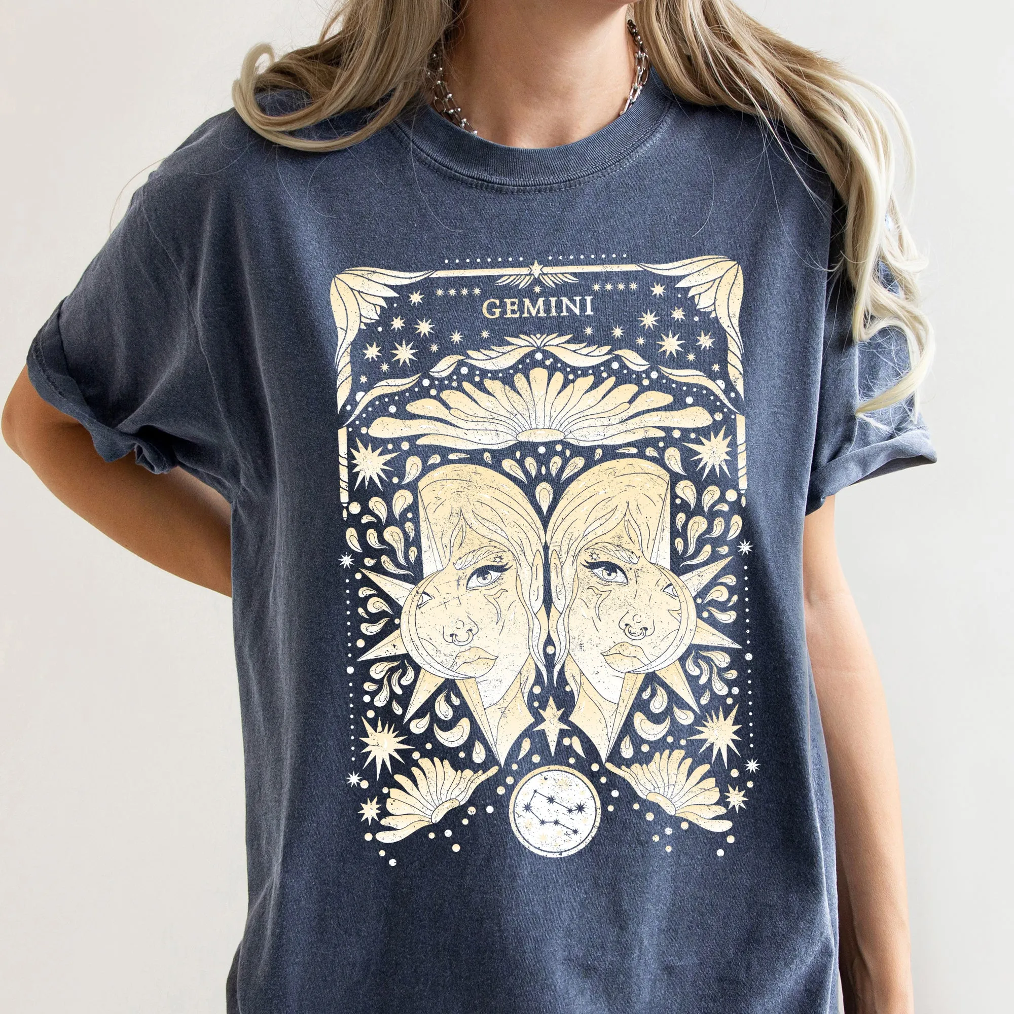 Gemini Celestial Zodiac Comfort Colors Tees, Horoscope, Astrology sold by Refinery Number One