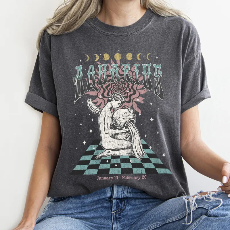 Aquarius Zodiac Comfort Colors Tees, Horoscope, Astrology sold by Refinery Number One