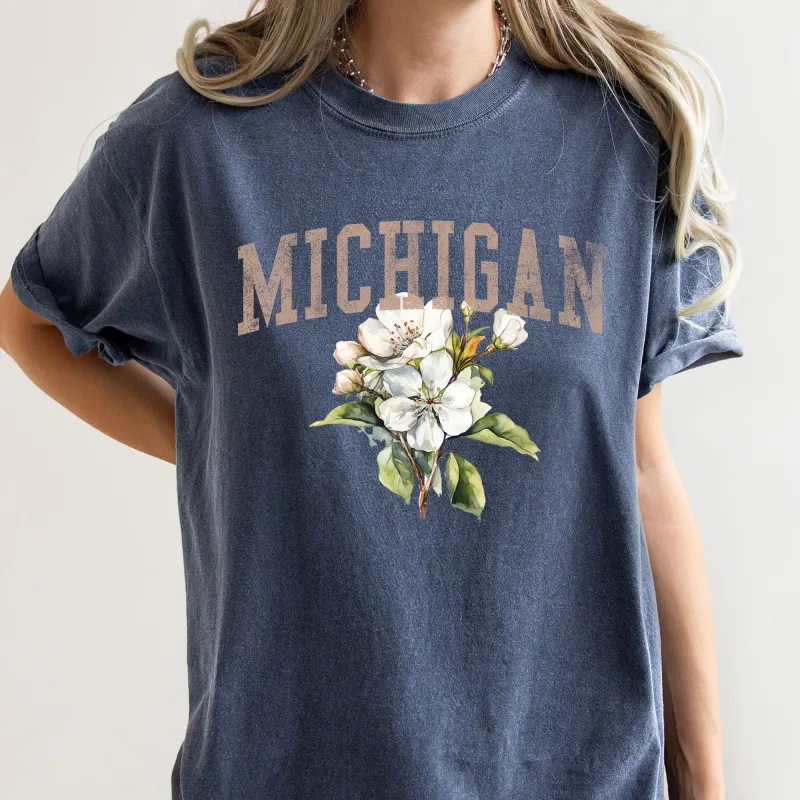 Michigan State Flower Comfort Colors Tshirt sold by Refinery Number One