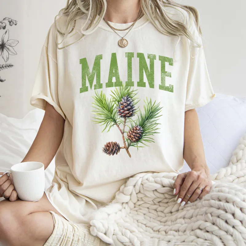 Maine State Flower Comfort Colors Tshirt sold by Refinery Number One
