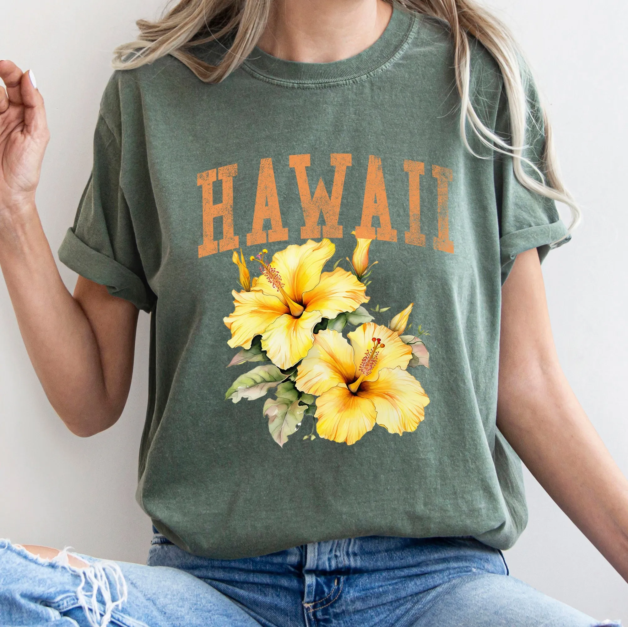 Hawaii State Flower Comfort Colors Tshirt sold by Refinery Number One product image thumbnail 5