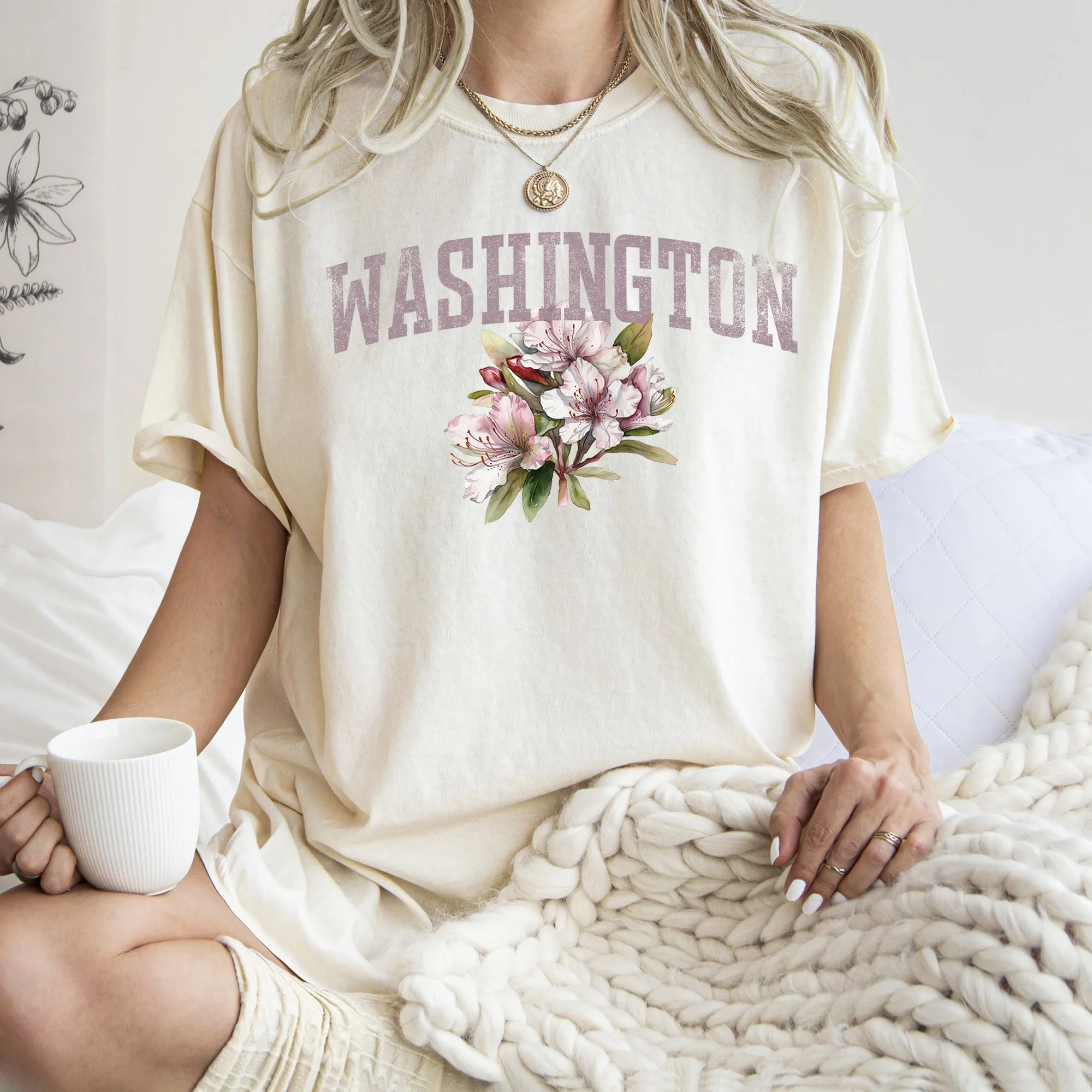 Washington State Flower Comfort Colors Tshirt sold by Refinery Number One product image thumbnail 2