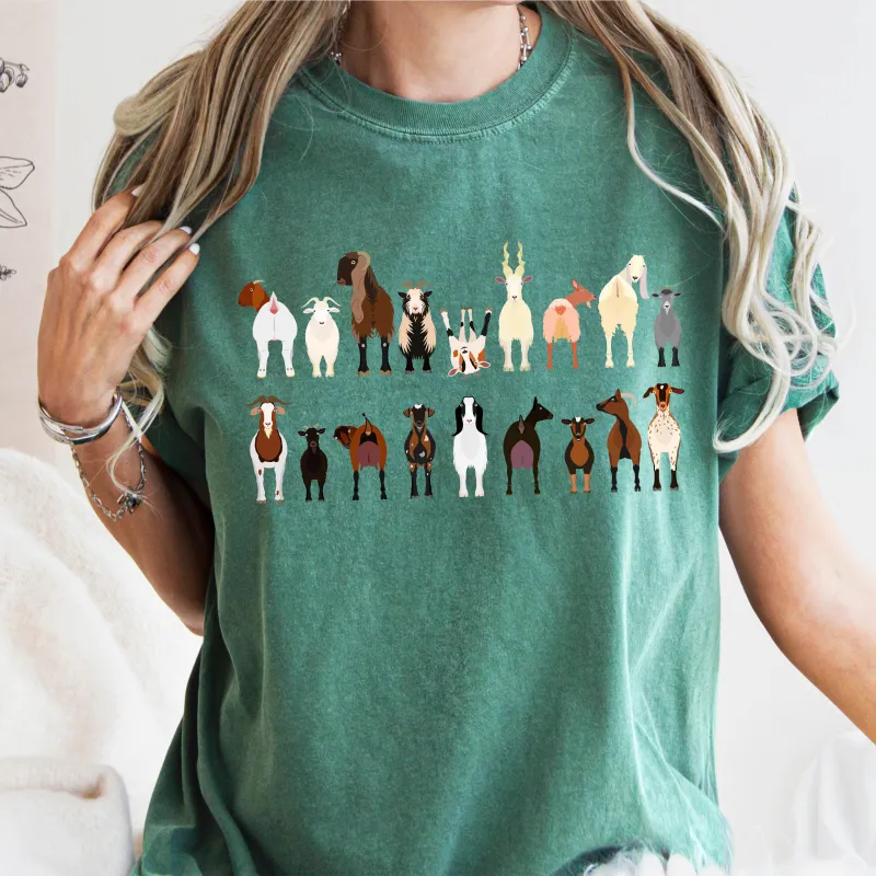 Goat Lovers Comfort Color Tees, Farm Animal Shirts, Illustration, Breeds, Pet Comfort Colors T-Shirt sold by Refinery Number One