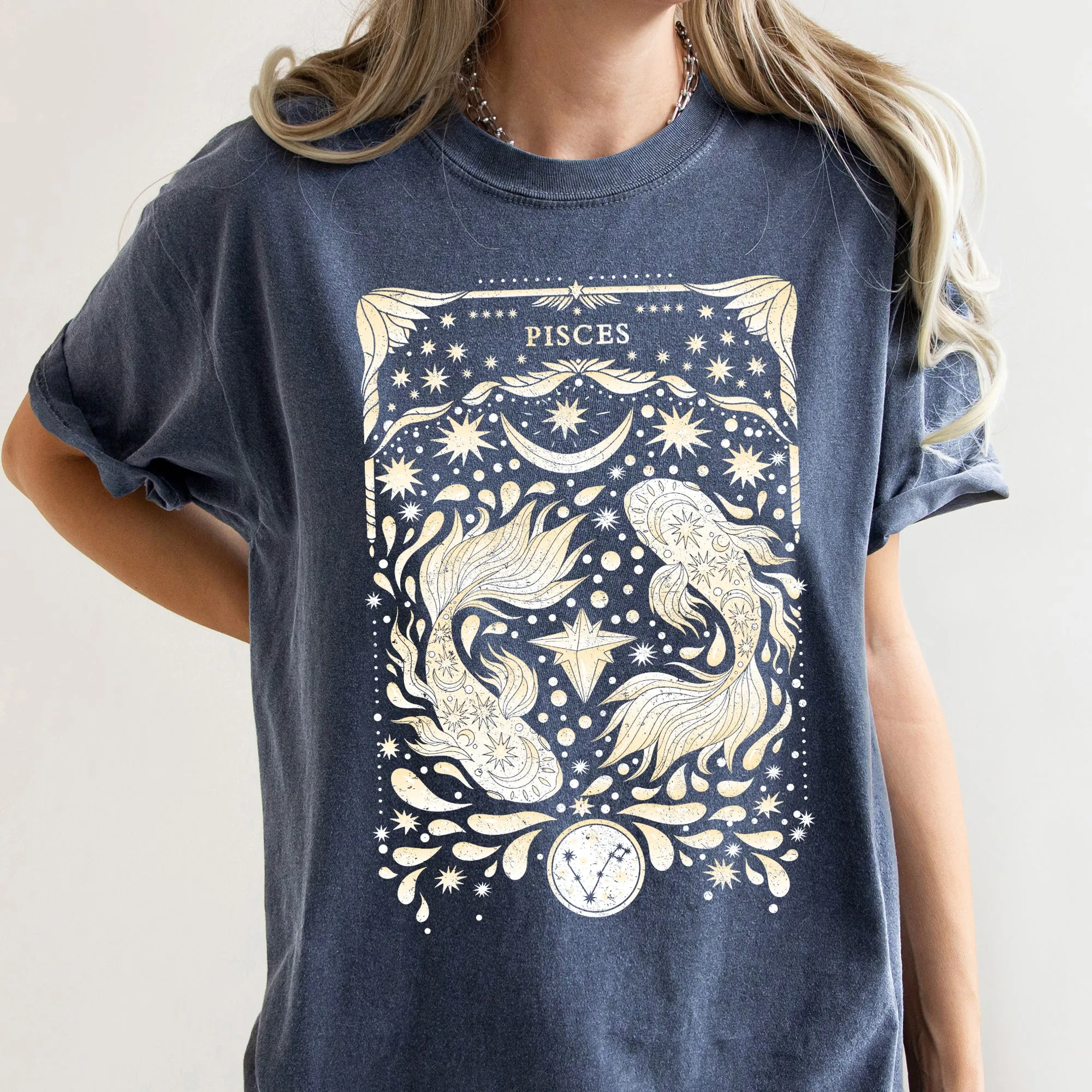 Pisces Celestial Zodiac Comfort Colors Tees, Horoscope, Astrology sold by Refinery Number One product image thumbnail 2
