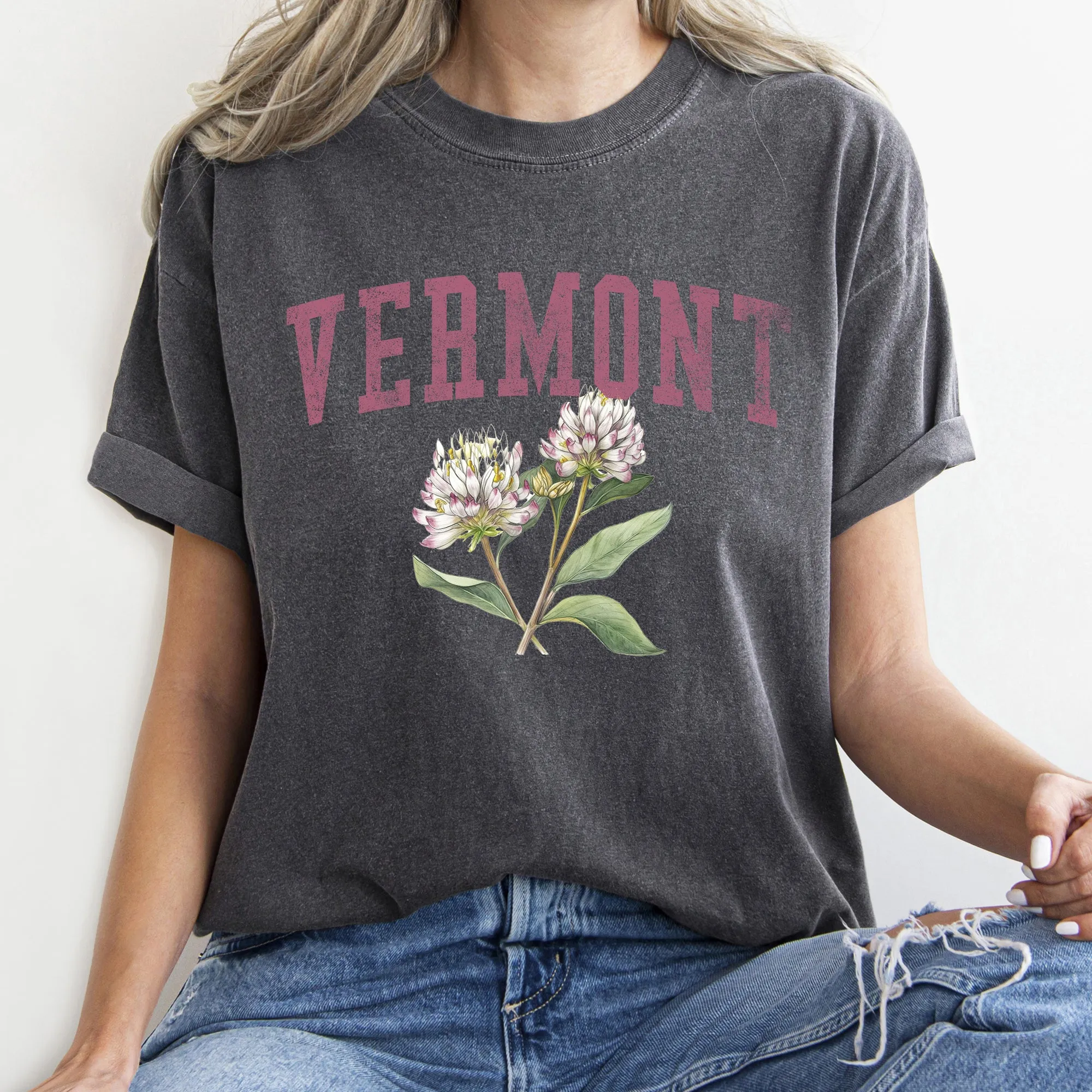 Vermont State Flower Comfort Colors Tshirt sold by Refinery Number One product image thumbnail 4