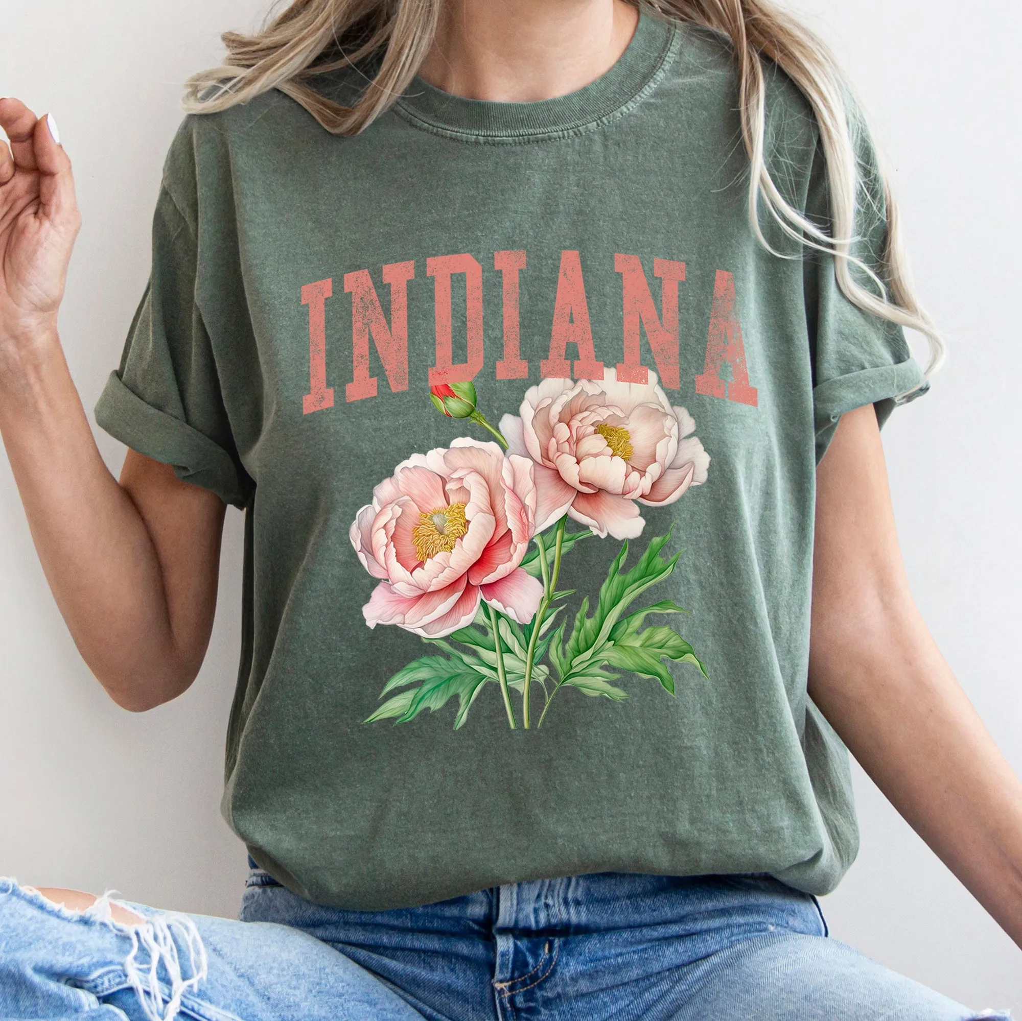 Indiana State Flower Comfort Colors Tshirt sold by Refinery Number One product image thumbnail 5