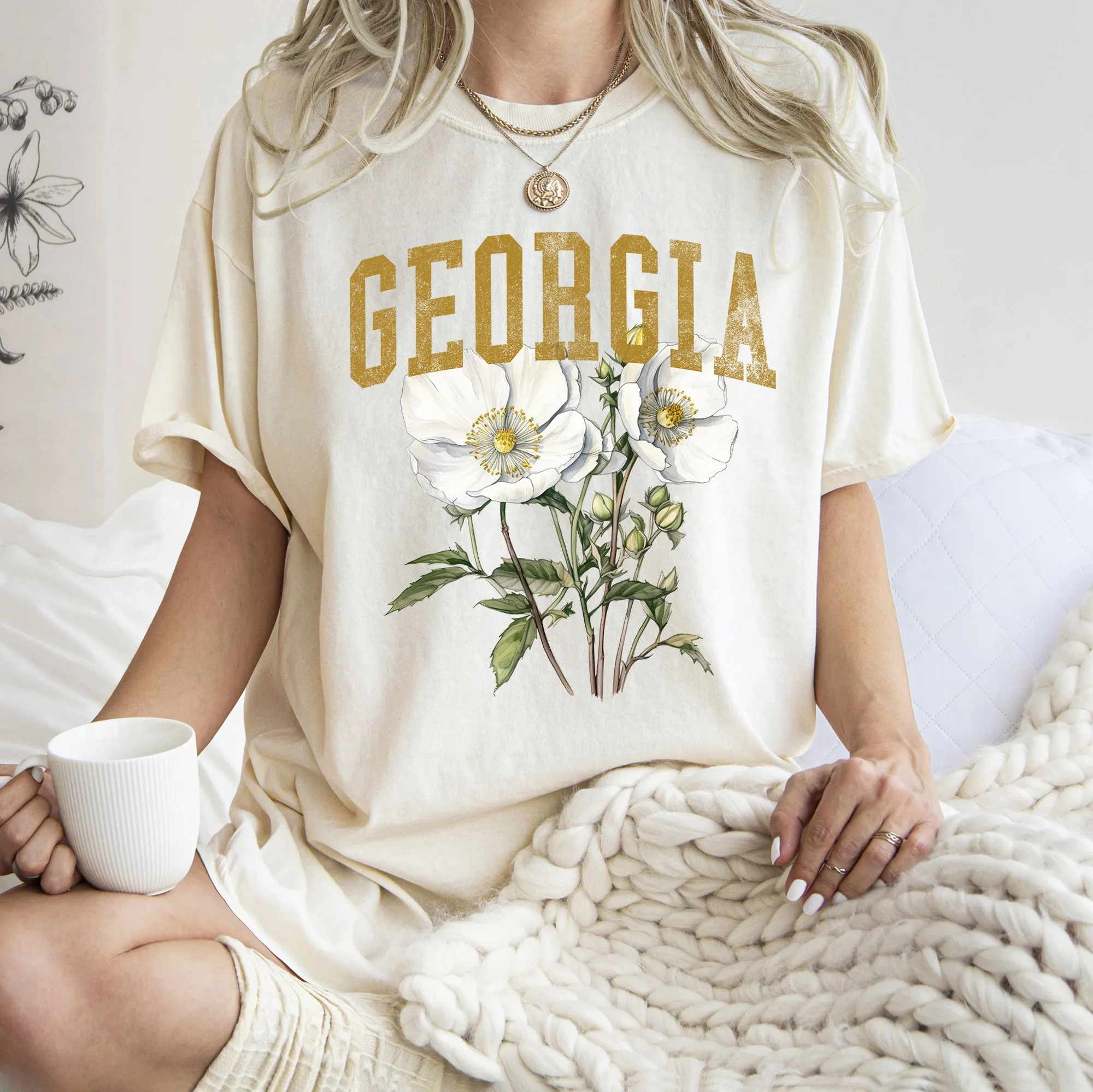 Georgia State Flower Comfort Colors Tshirt sold by Refinery Number One product image thumbnail 2