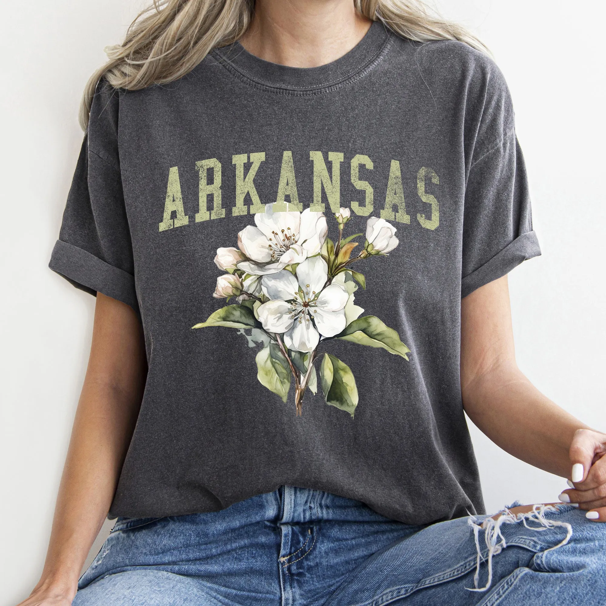 Arkansas State Flower Comfort Colors Tshirt sold by Refinery Number One product image thumbnail 3