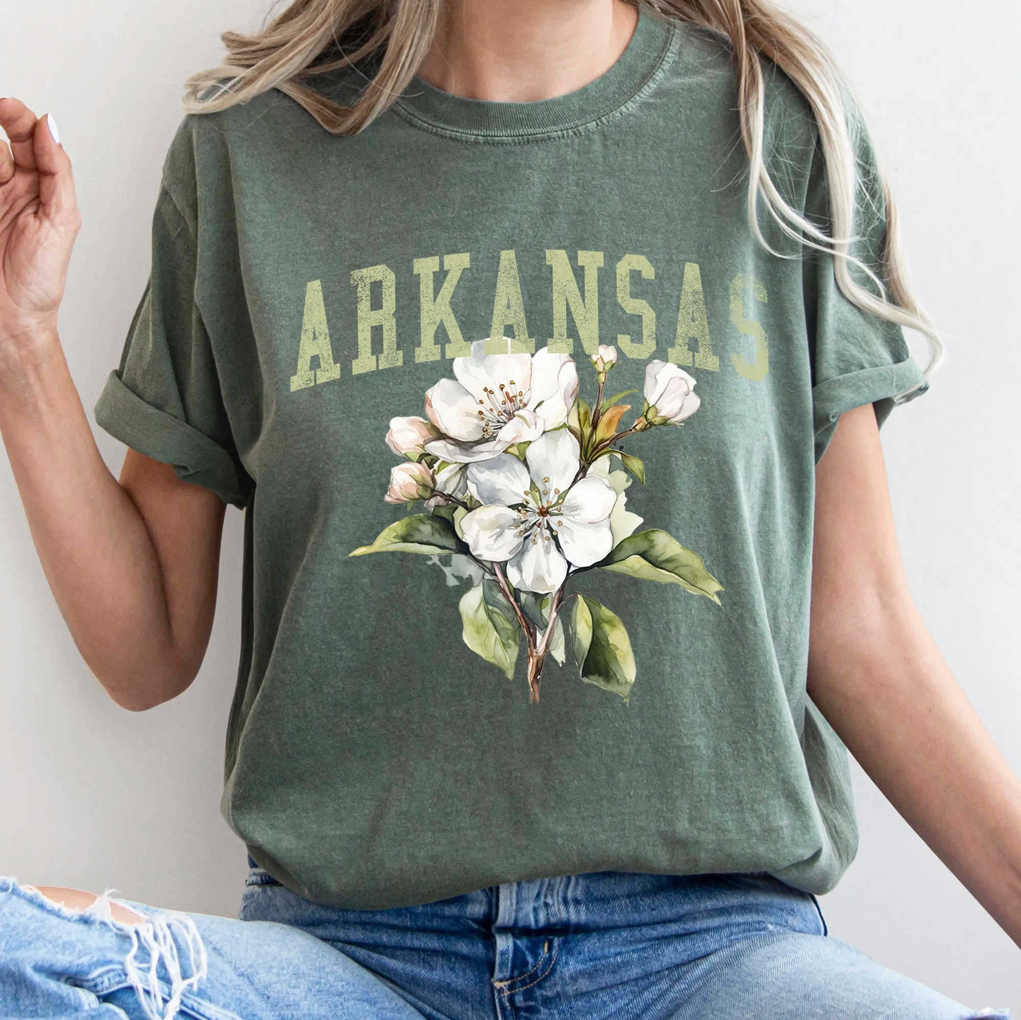 Arkansas State Flower Comfort Colors Tshirt sold by Refinery Number One product image thumbnail 2