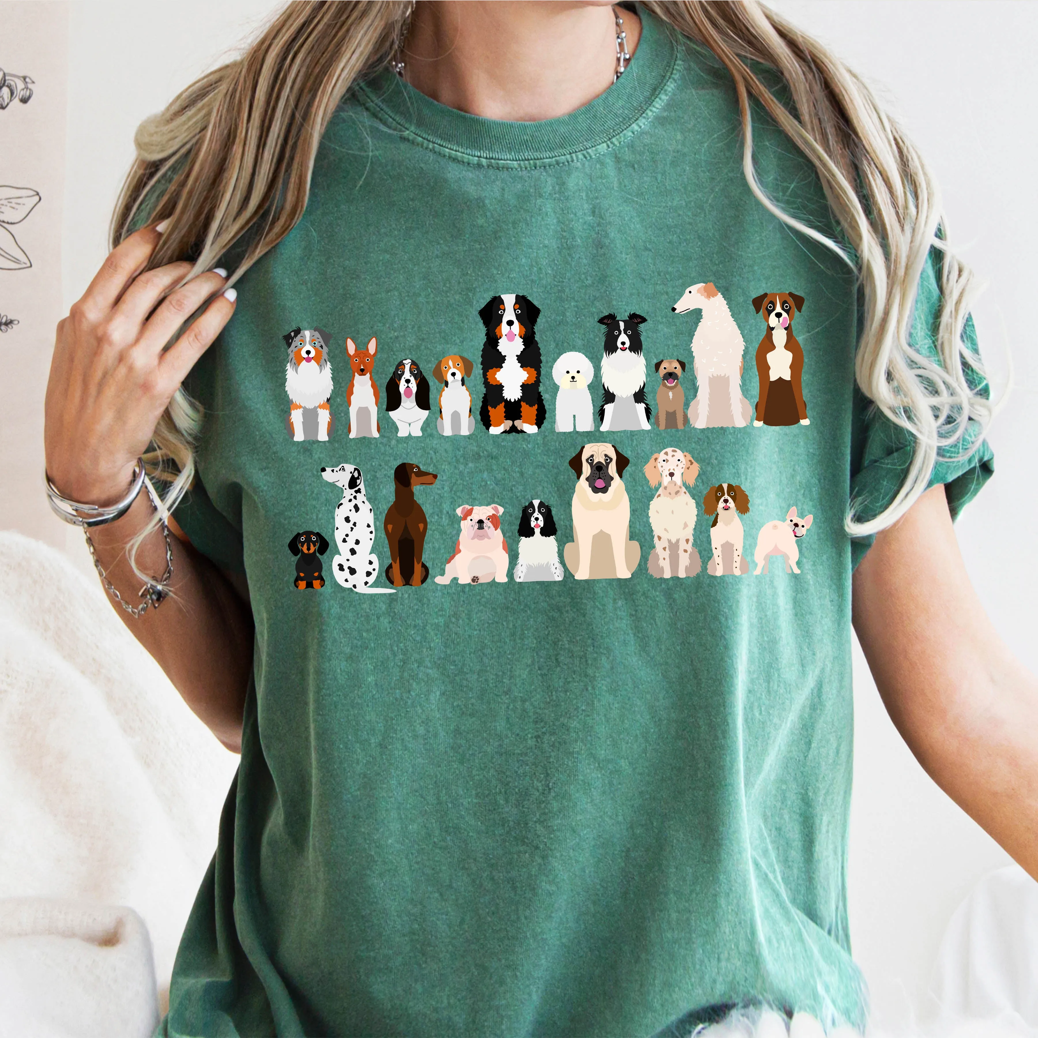 Dog Lovers Comfort Color Tees, Farm Animal Shirts, Illustration, Breeds, Pet Comfort Colors T-Shirt sold by Refinery Number One product image thumbnail 4
