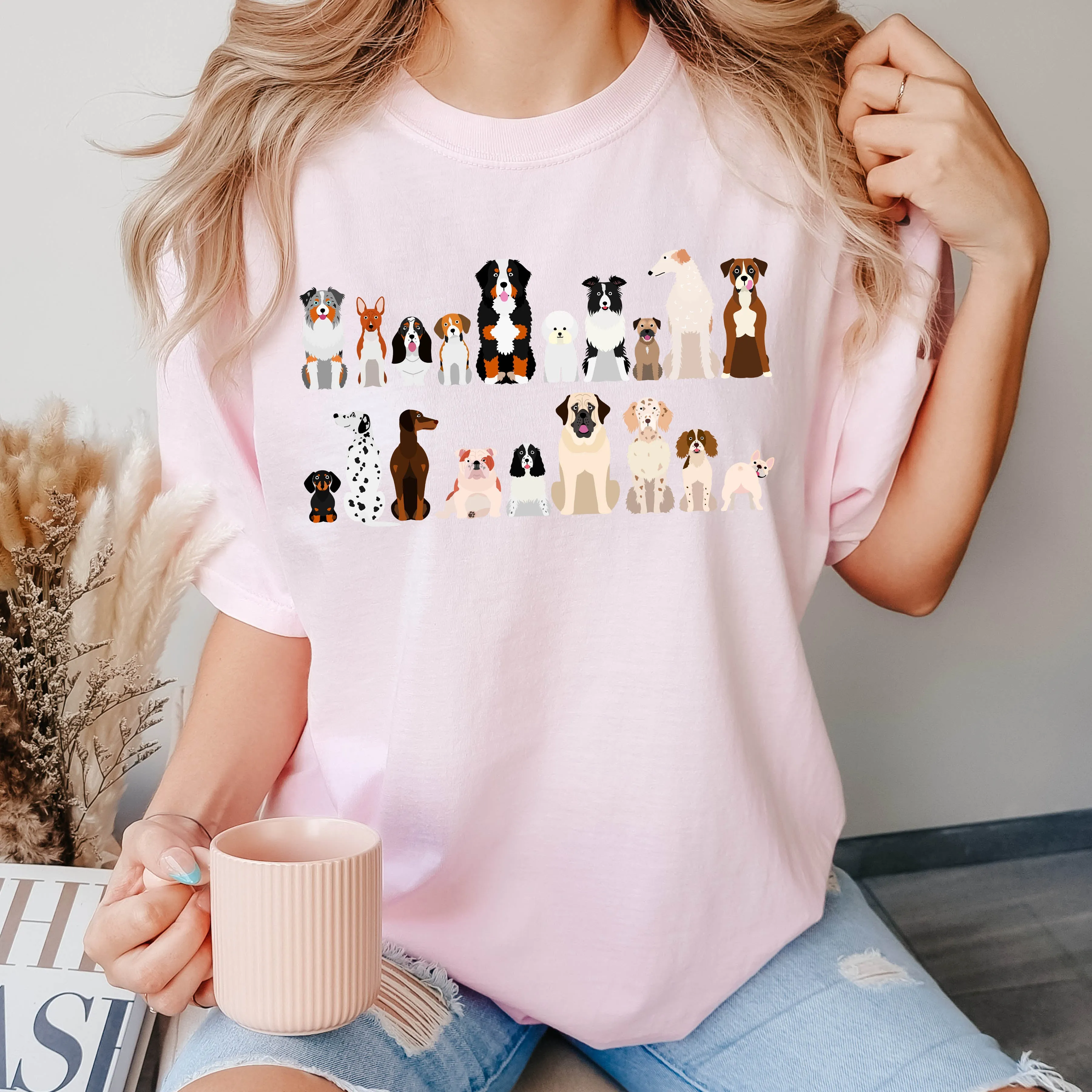 Dog Lovers Comfort Color Tees, Farm Animal Shirts, Illustration, Breeds, Pet Comfort Colors T-Shirt sold by Refinery Number One