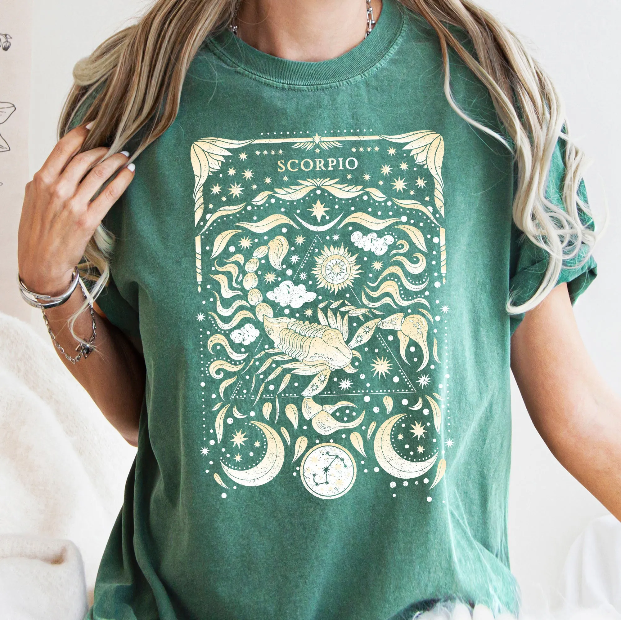 Scorpio Celestial Zodiac Comfort Colors Tees, Horoscope, Astrology sold by Refinery Number One product image thumbnail 3