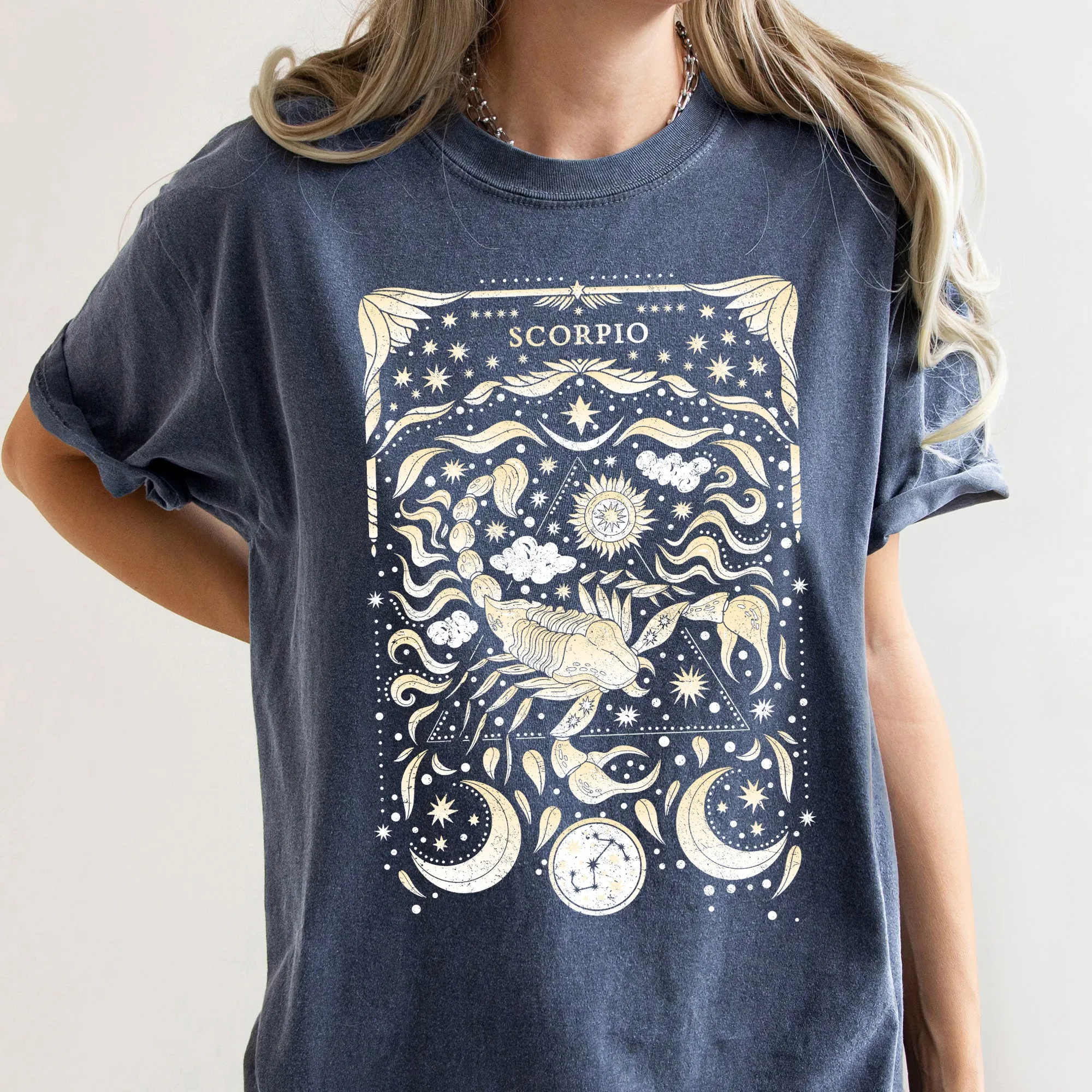 Scorpio Celestial Zodiac Comfort Colors Tees, Horoscope, Astrology sold by Refinery Number One product image thumbnail 4