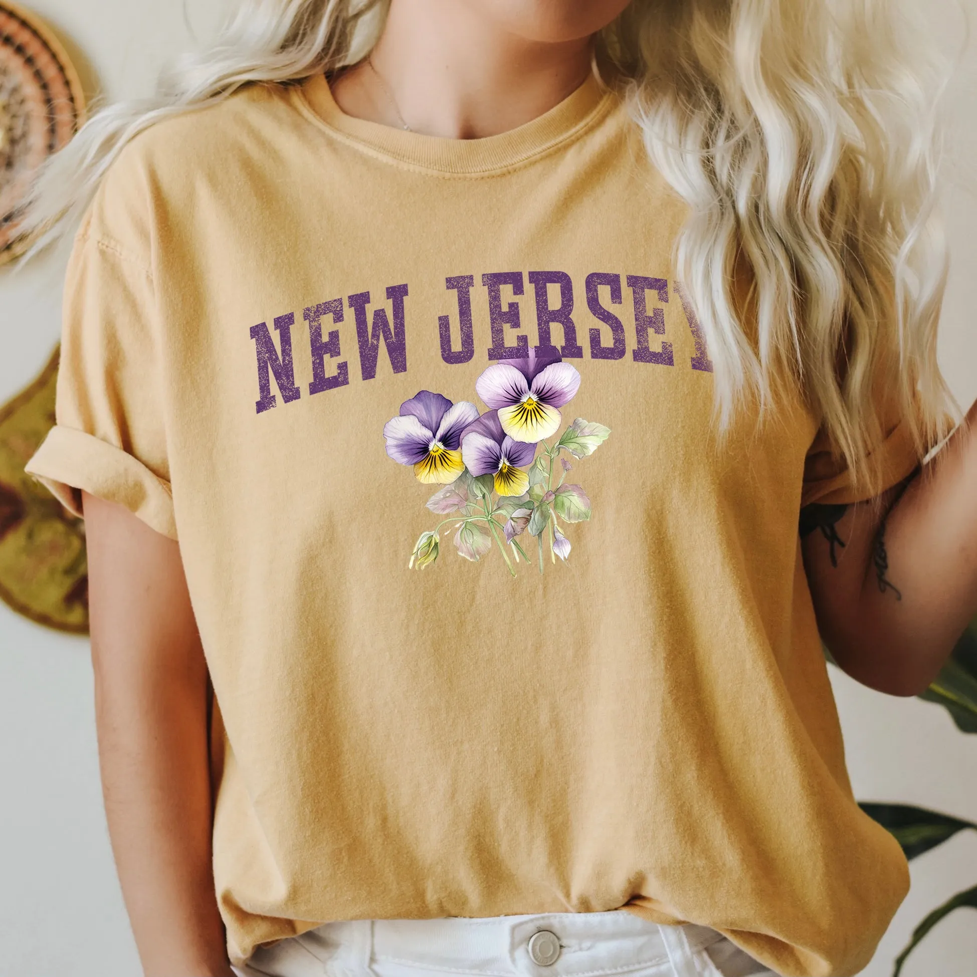 New Jersey State Flower Comfort Colors Tshirt sold by Refinery Number One product image thumbnail 3
