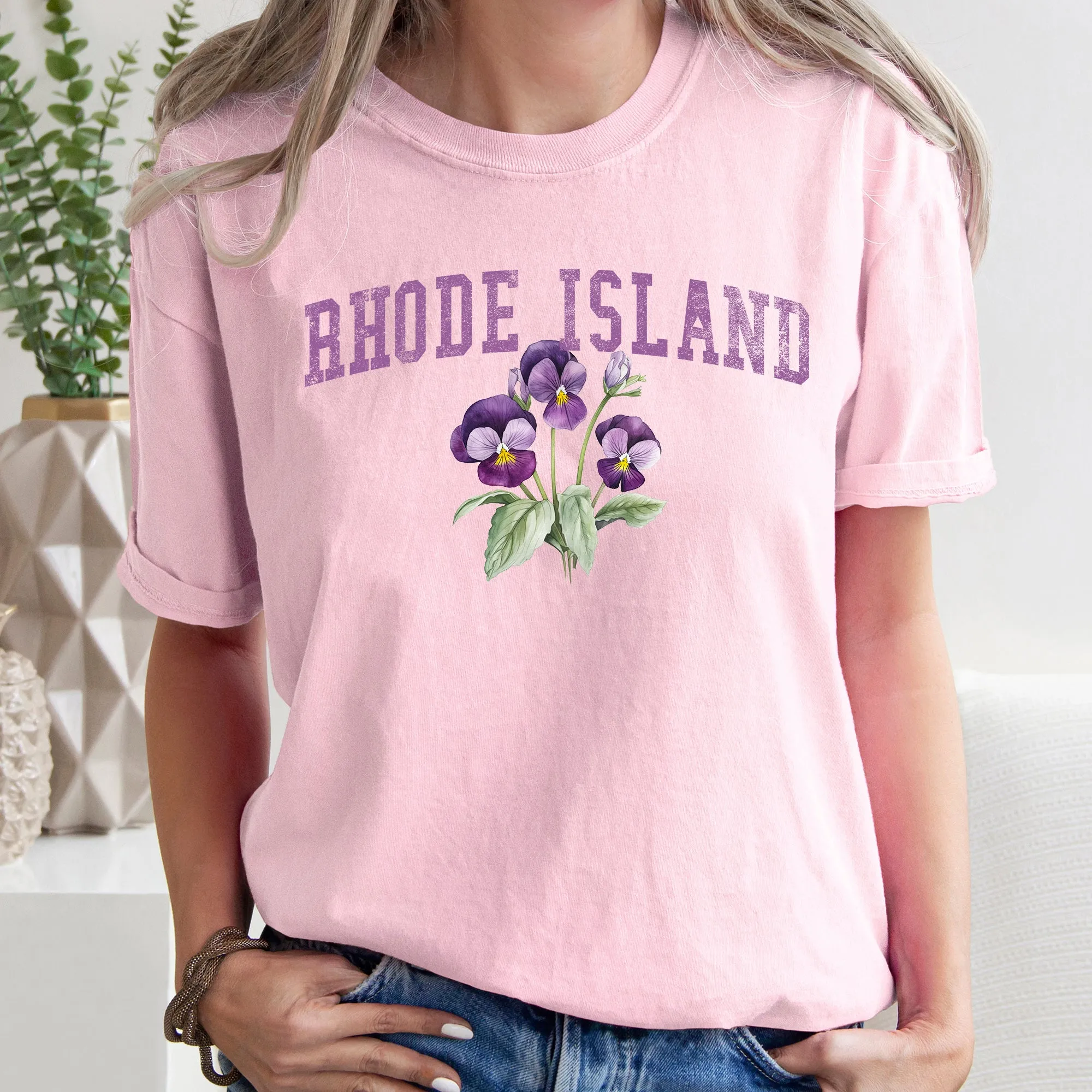 Rhode Island State Flower Comfort Colors Tshirt sold by Refinery Number One product image thumbnail 3