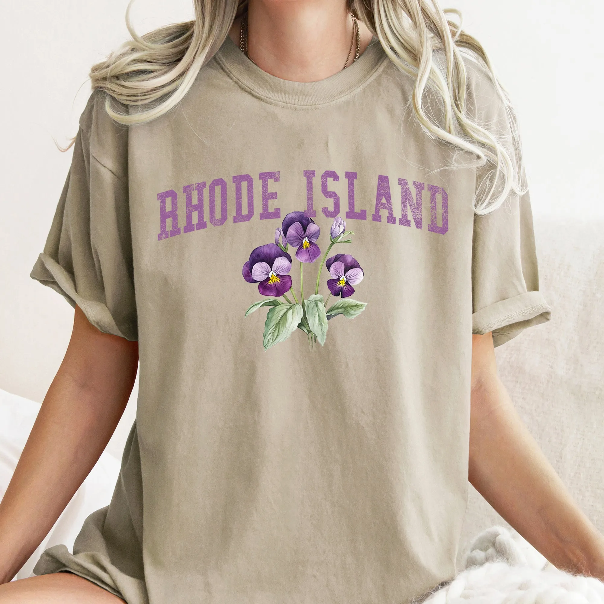Rhode Island State Flower Comfort Colors Tshirt sold by Refinery Number One product image thumbnail 2