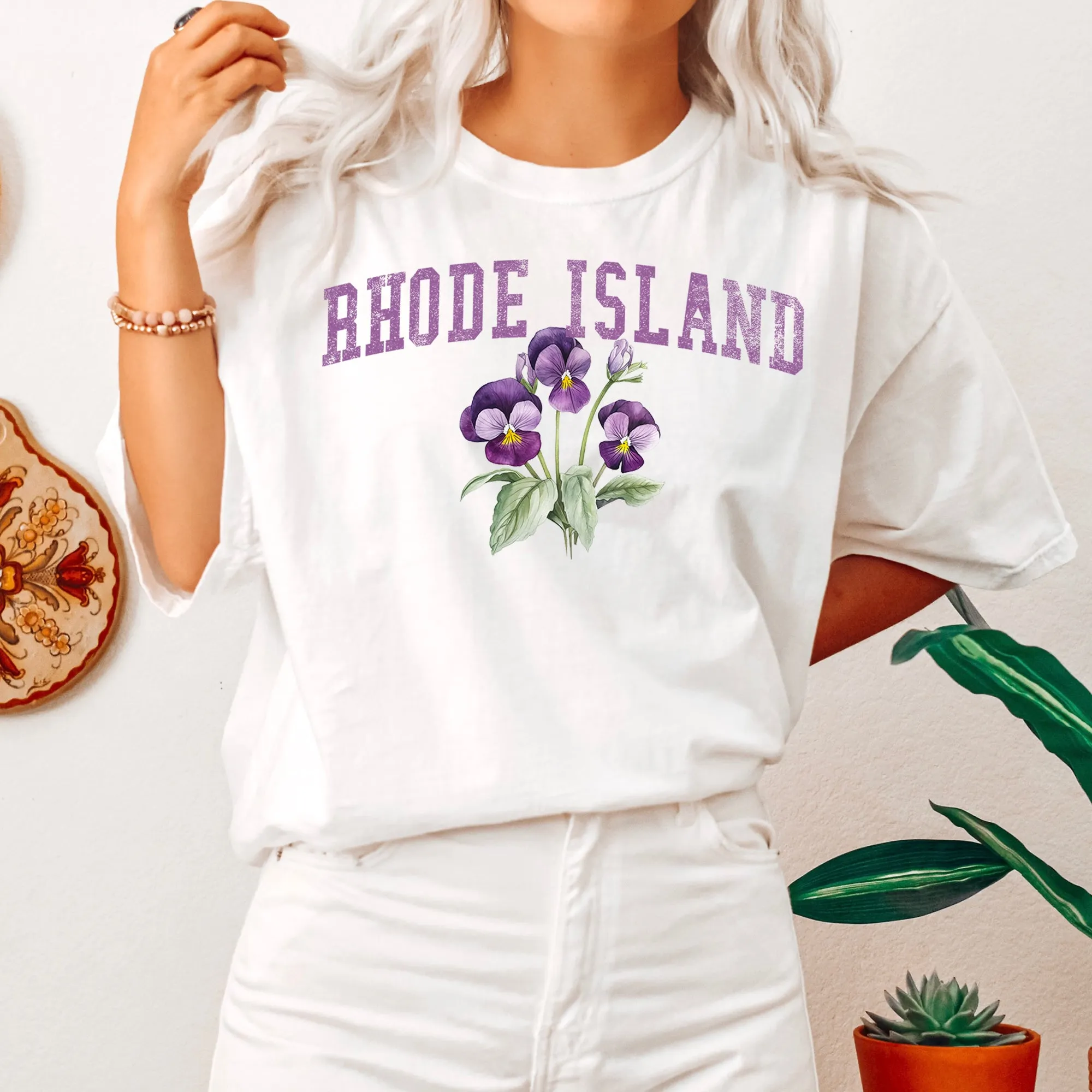 Rhode Island State Flower Comfort Colors Tshirt sold by Refinery Number One product image thumbnail 4