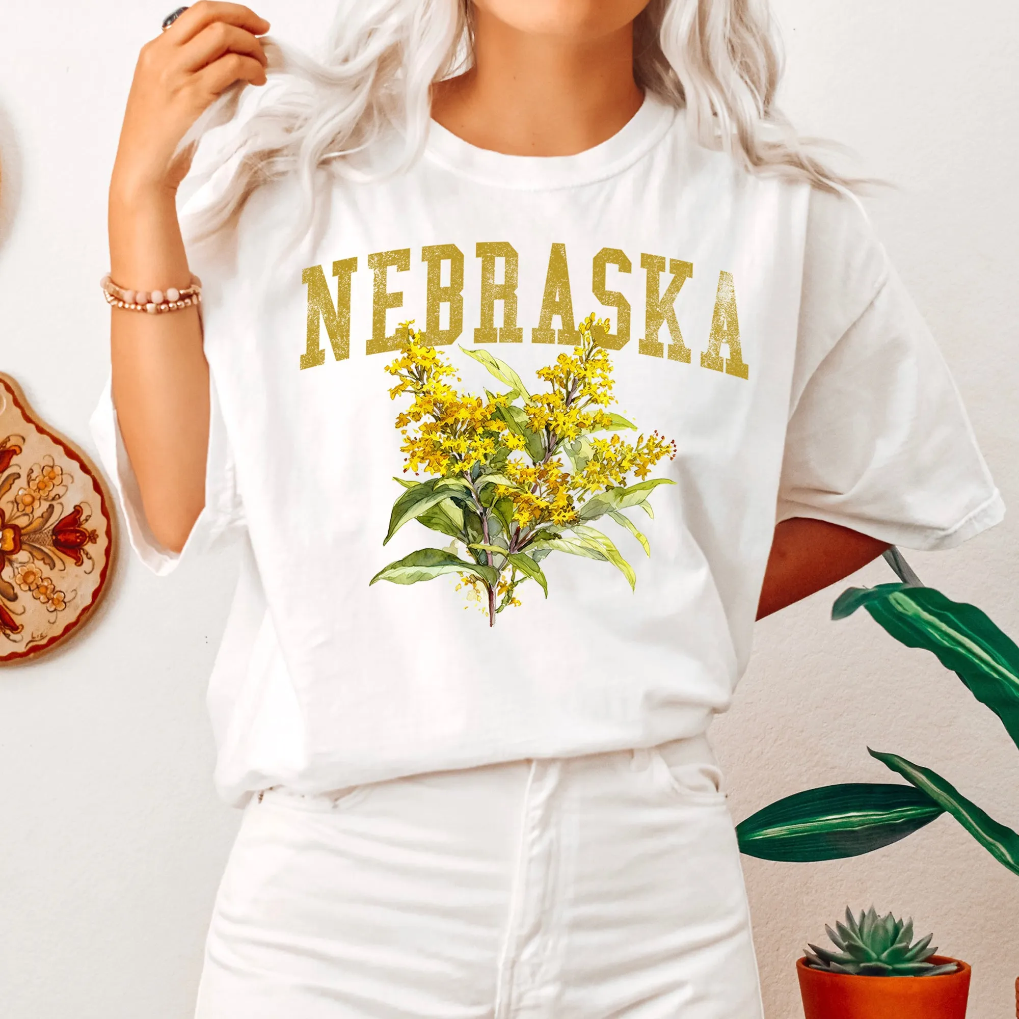 Nebraska State Flower Comfort Colors Tshirt sold by Refinery Number One product image thumbnail 4