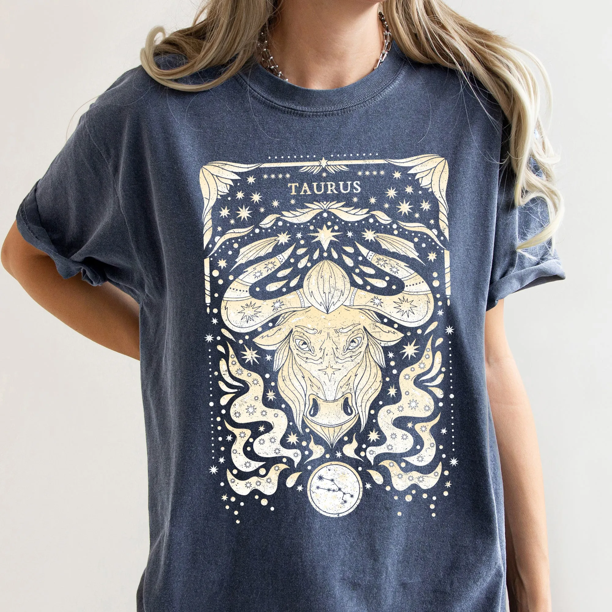Taurus Celestial Zodiac Comfort Colors Tees, Horoscope, Astrology sold by Refinery Number One product image thumbnail 3