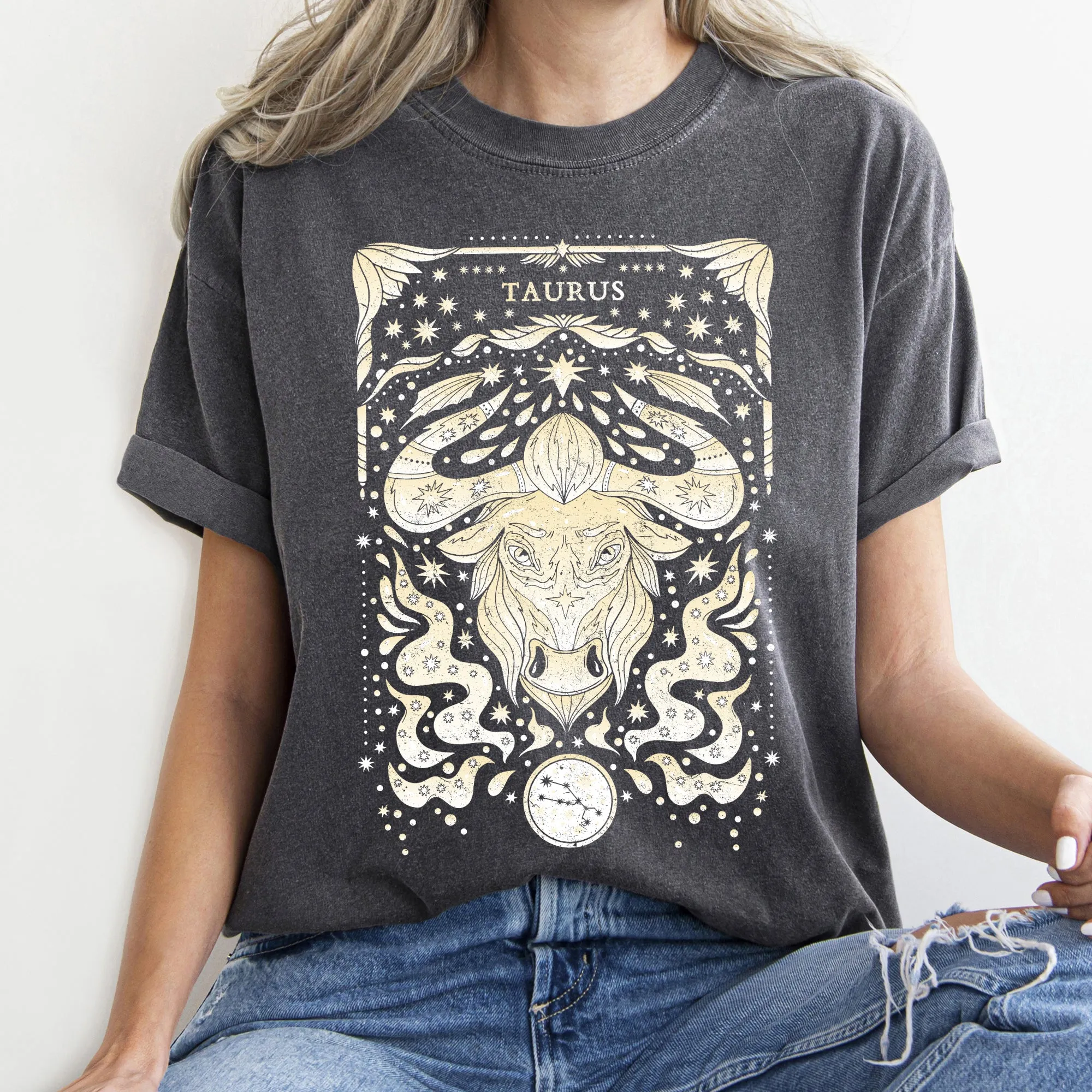 Taurus Celestial Zodiac Comfort Colors Tees, Horoscope, Astrology sold by Refinery Number One