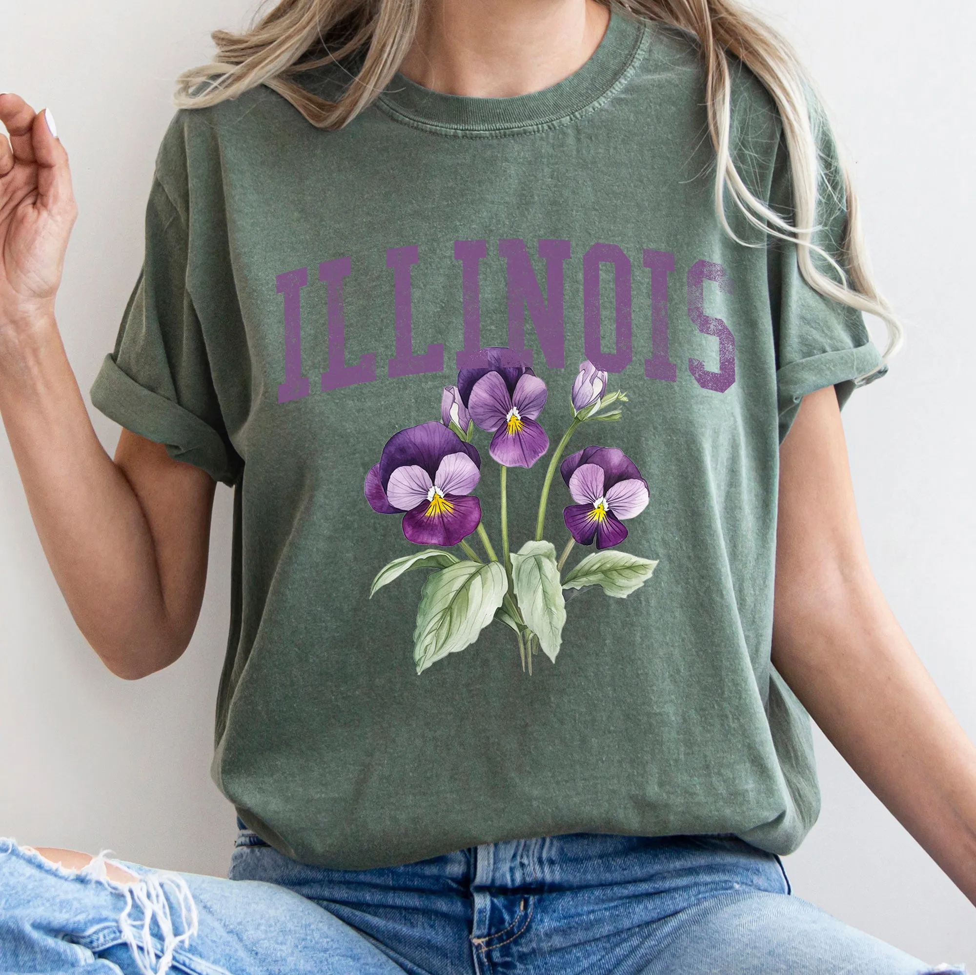 Illinois State Flower Comfort Colors Tshirt sold by Refinery Number One product image thumbnail 5