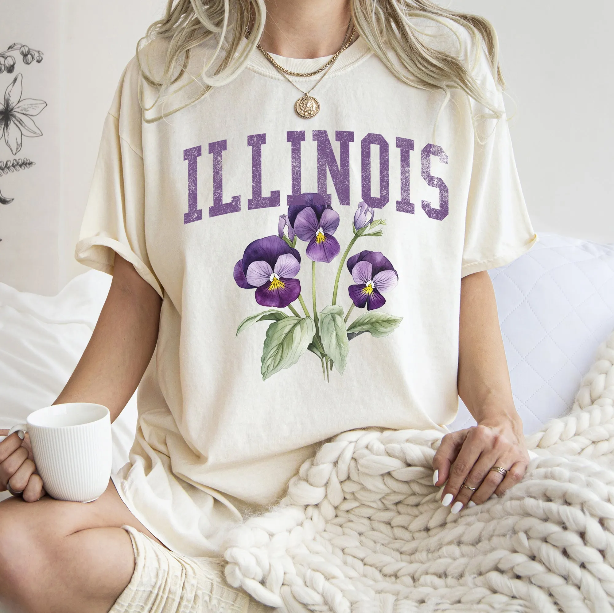 Illinois State Flower Comfort Colors Tshirt sold by Refinery Number One