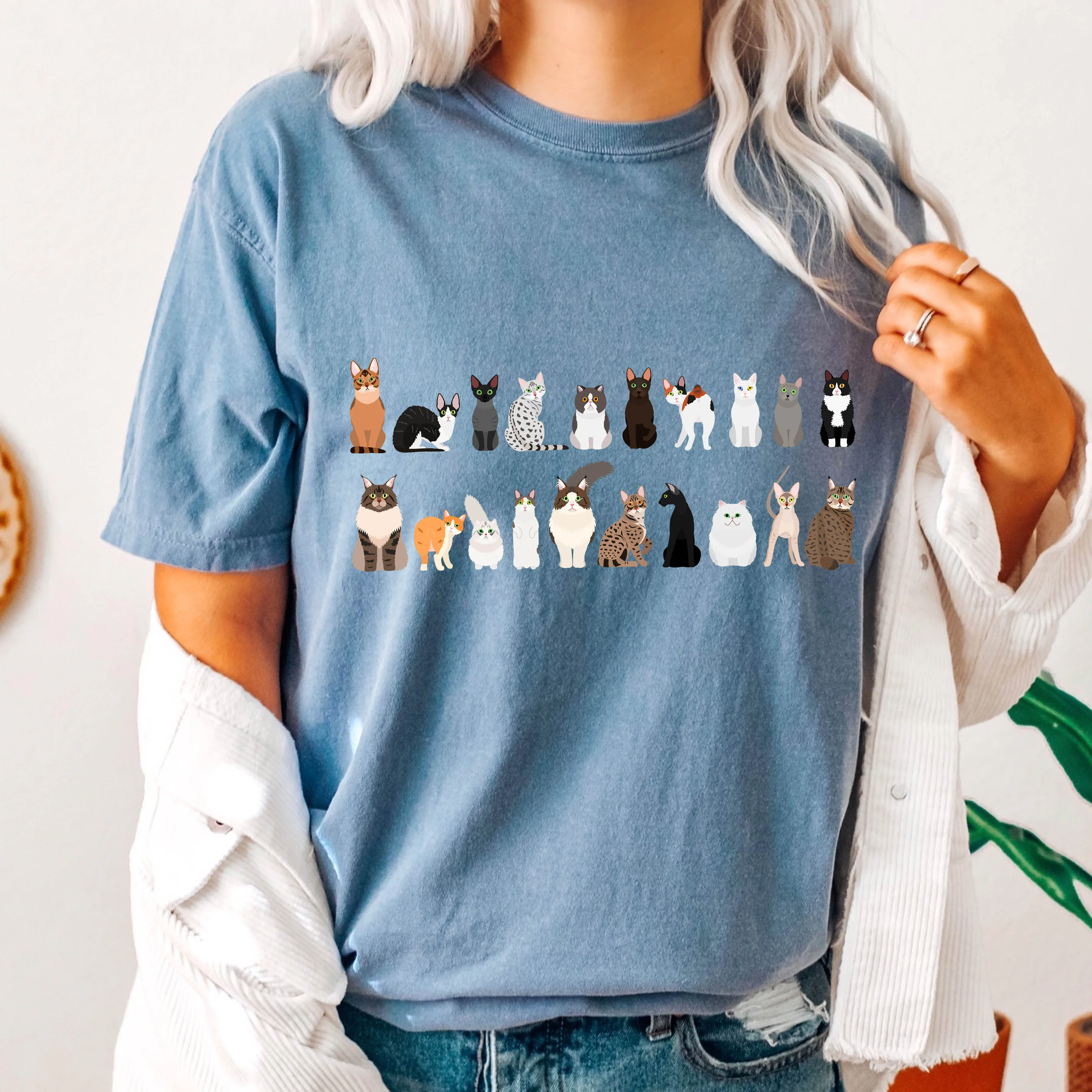 Cat Lovers Comfort Color Tees, Farm Animal Shirts, Illustration, Breeds, Pet Comfort Colors T-Shirt sold by Refinery Number One product image thumbnail 5
