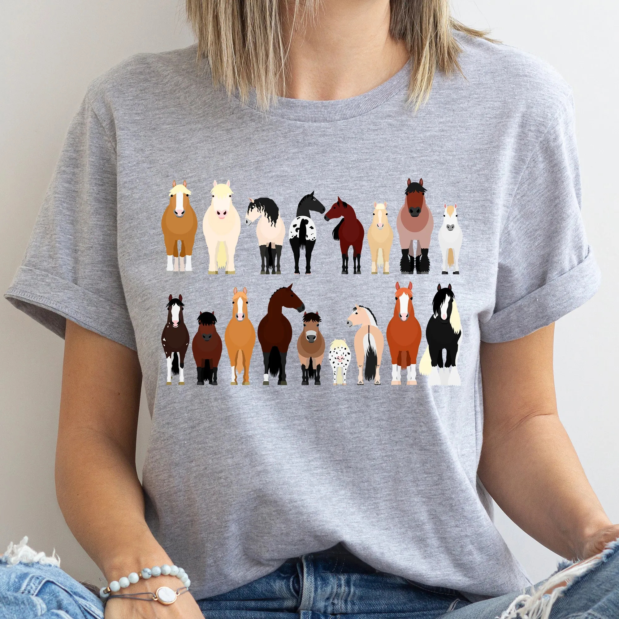 Horse Lovers Super Soft Tees, Farm Animal Shirts, Illustration, Breeds sold by Refinery Number One product image thumbnail 4