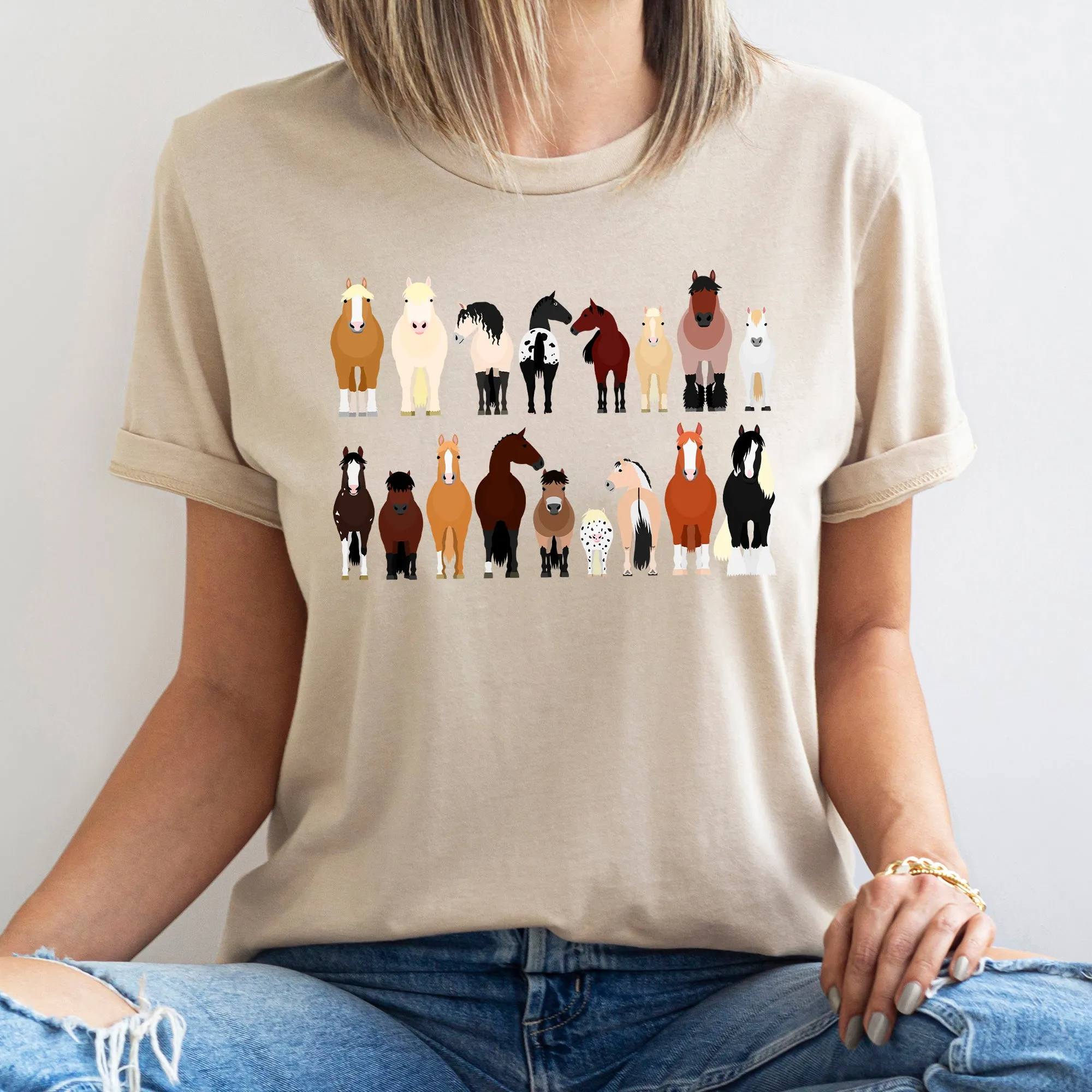 Horse Lovers Super Soft Tees, Farm Animal Shirts, Illustration, Breeds sold by Refinery Number One product image thumbnail 2