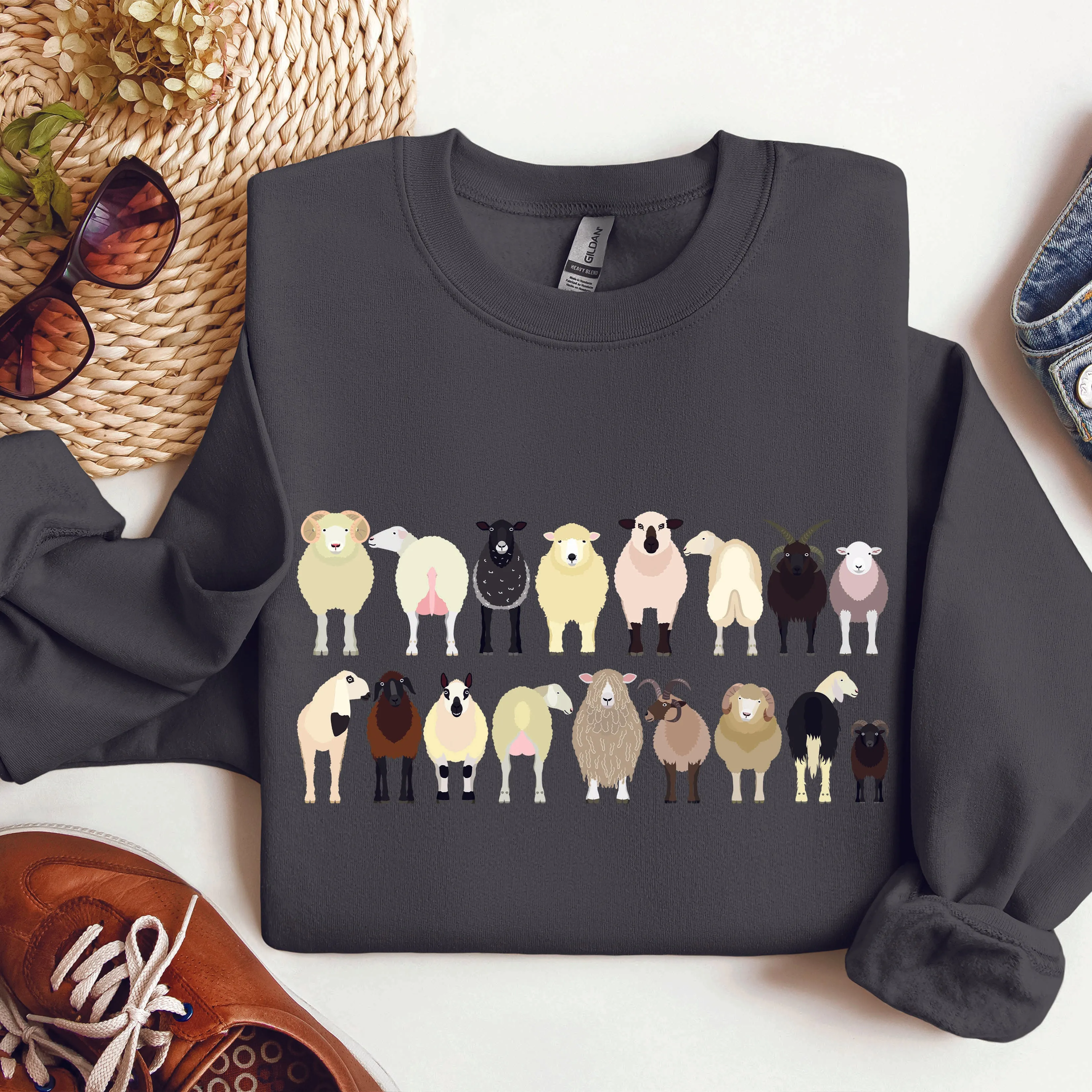 Sheep Breeds Farm Animal Lover Sweatshirt sold by Refinery Number One product image thumbnail 2