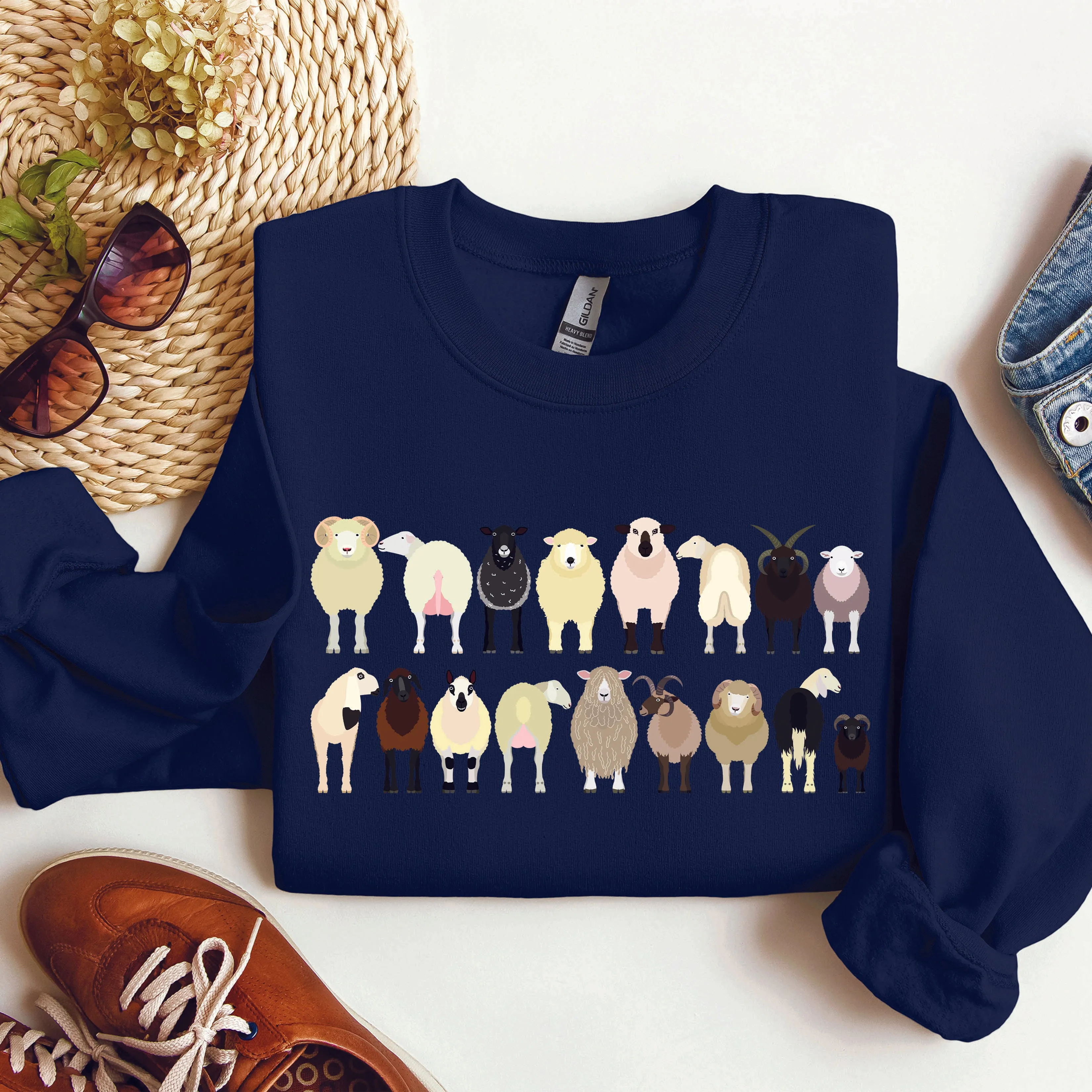 Sheep Breeds Farm Animal Lover Sweatshirt sold by Refinery Number One product image thumbnail 4
