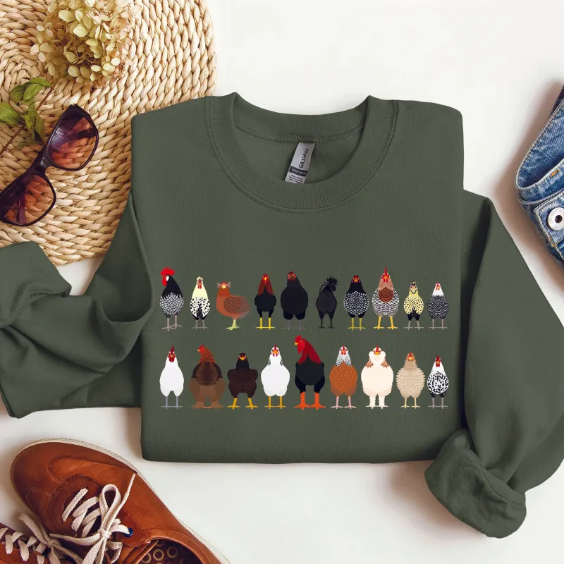 Chicken Breeds Farm Animal Lover Sweatshirt sold by Refinery Number One