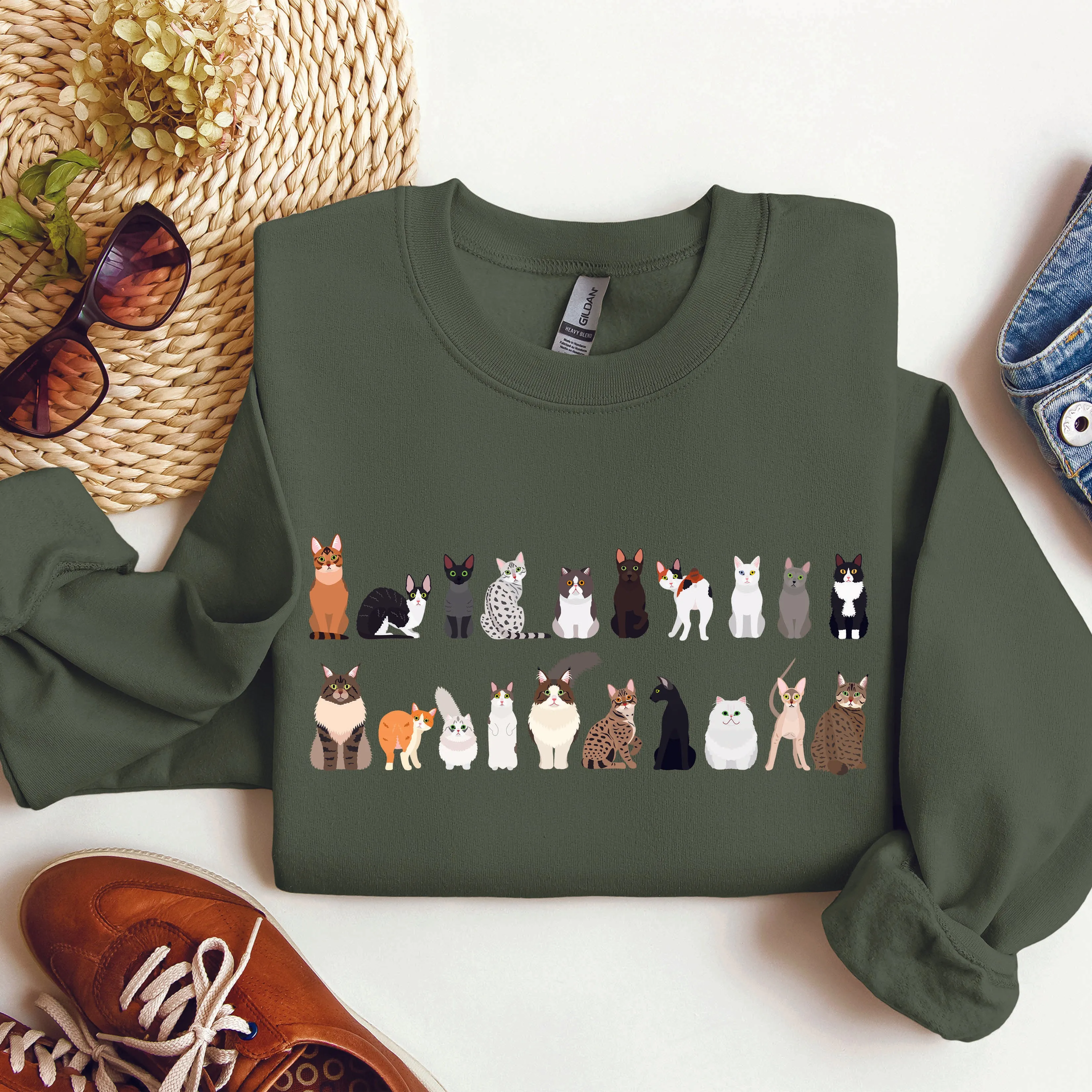 Cat Breeds Animal Lover Sweatshirt sold by Refinery Number One product image thumbnail 3