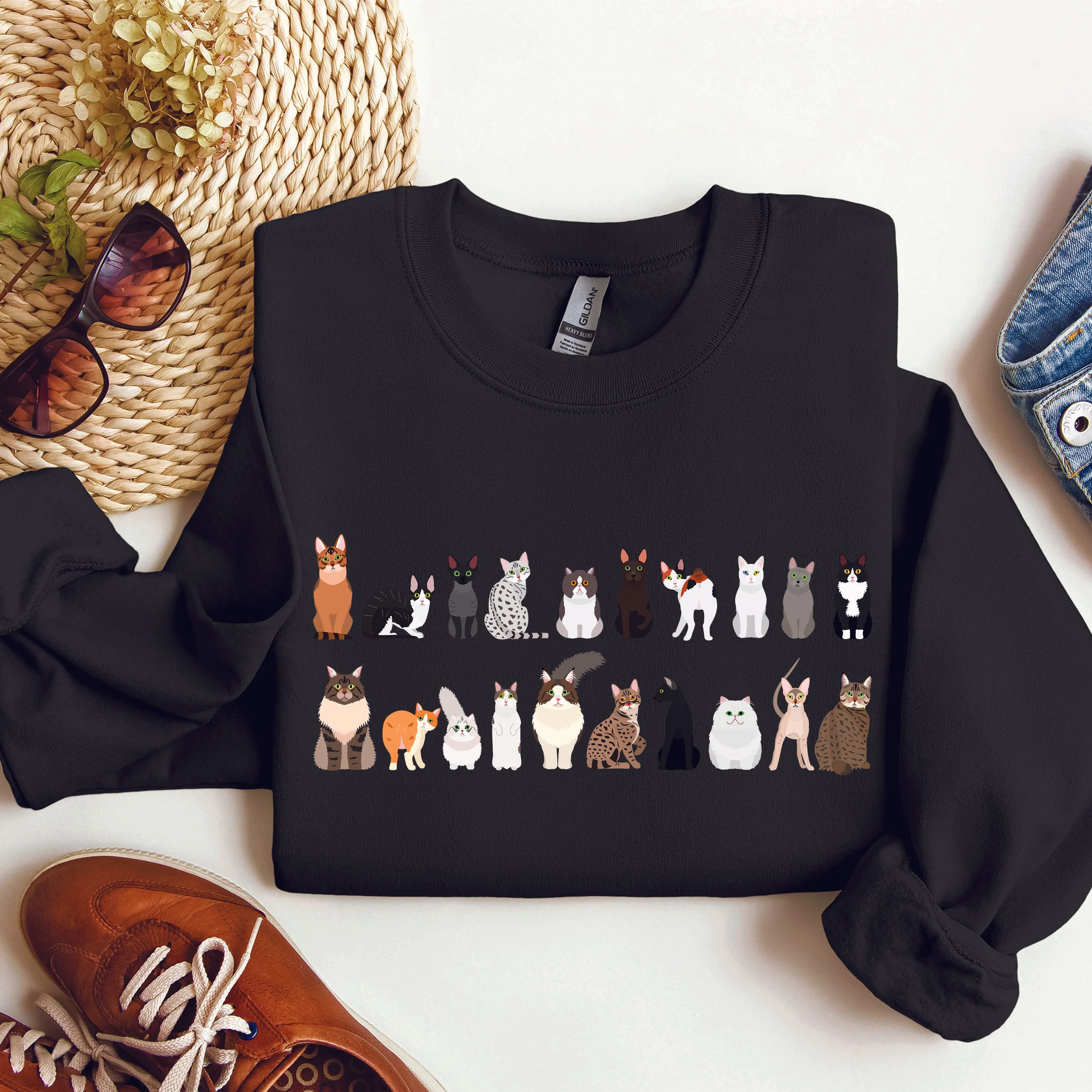 Cat Breeds Animal Lover Sweatshirt sold by Refinery Number One product image thumbnail 5