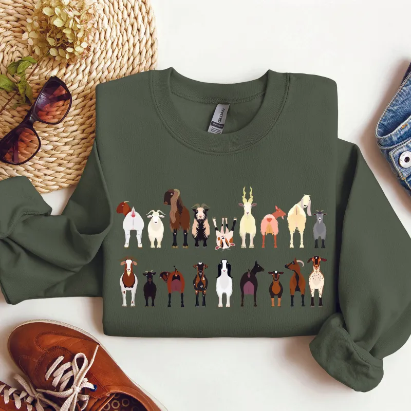 Goat Breeds Farm Animal Lover Sweatshirt sold by Refinery Number One