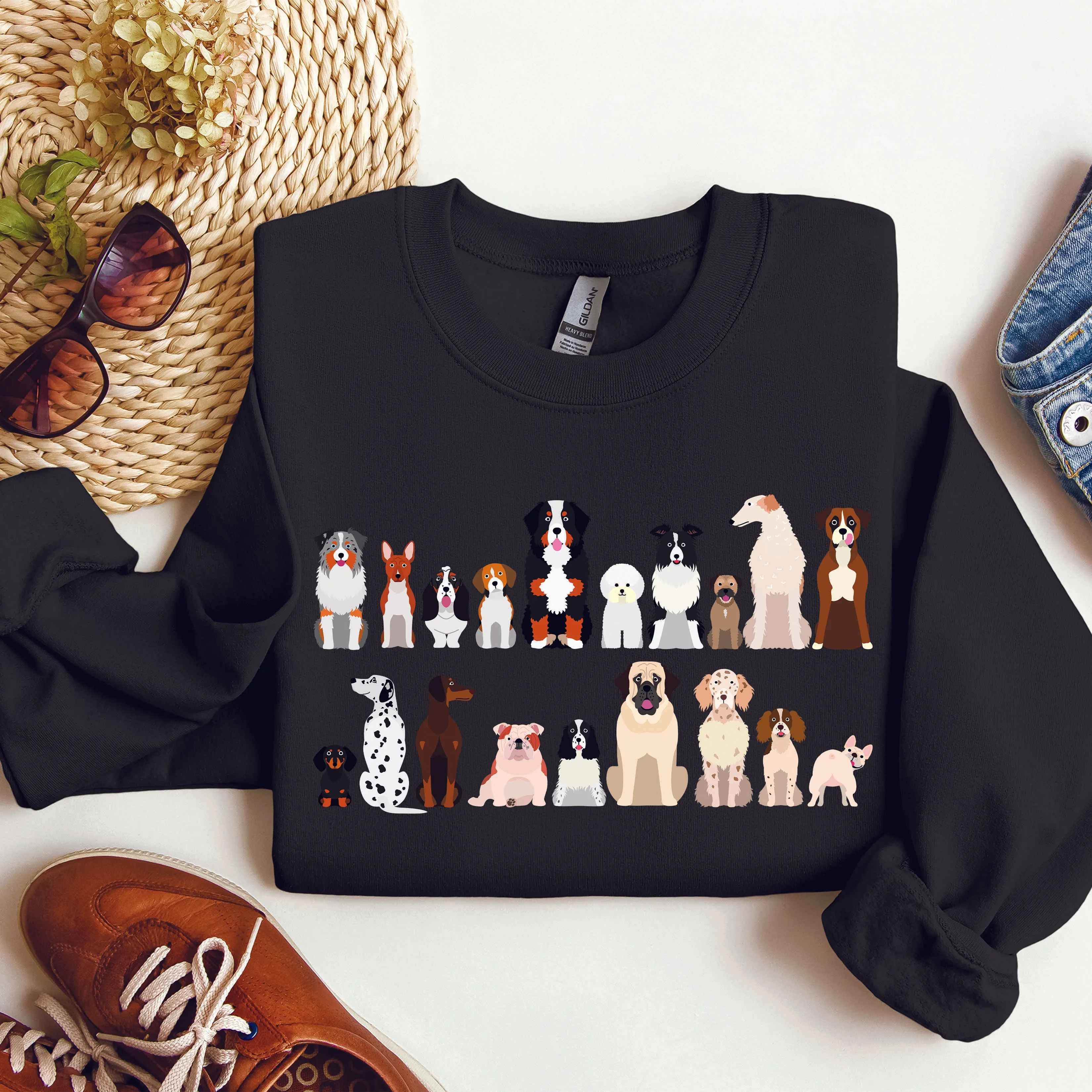 Dog Breeds Farm Animal Lover Sweatshirt sold by Refinery Number One product image thumbnail 3